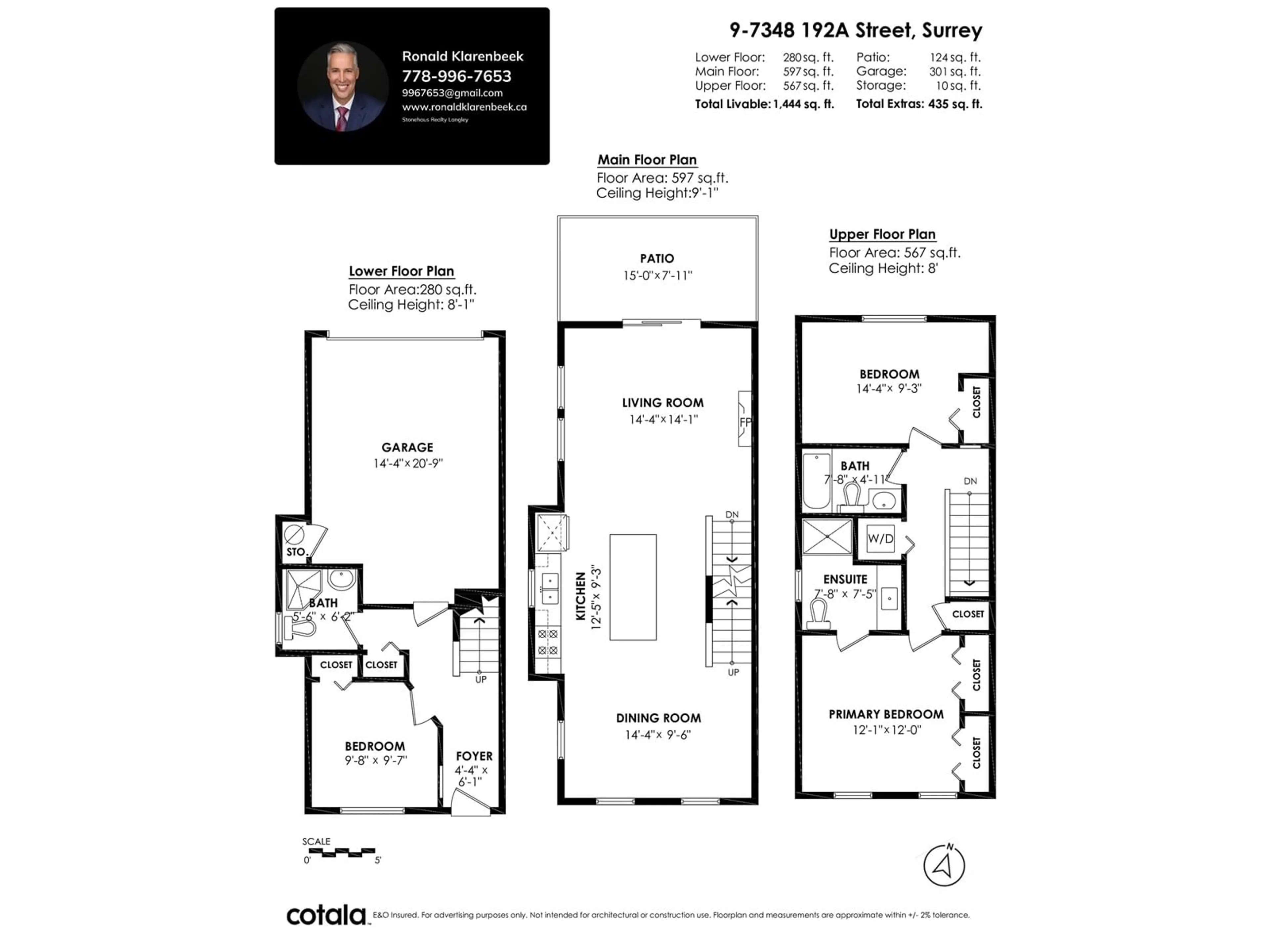 Floor plan for 9 - 7348 192A, Surrey British Columbia V4N6J2