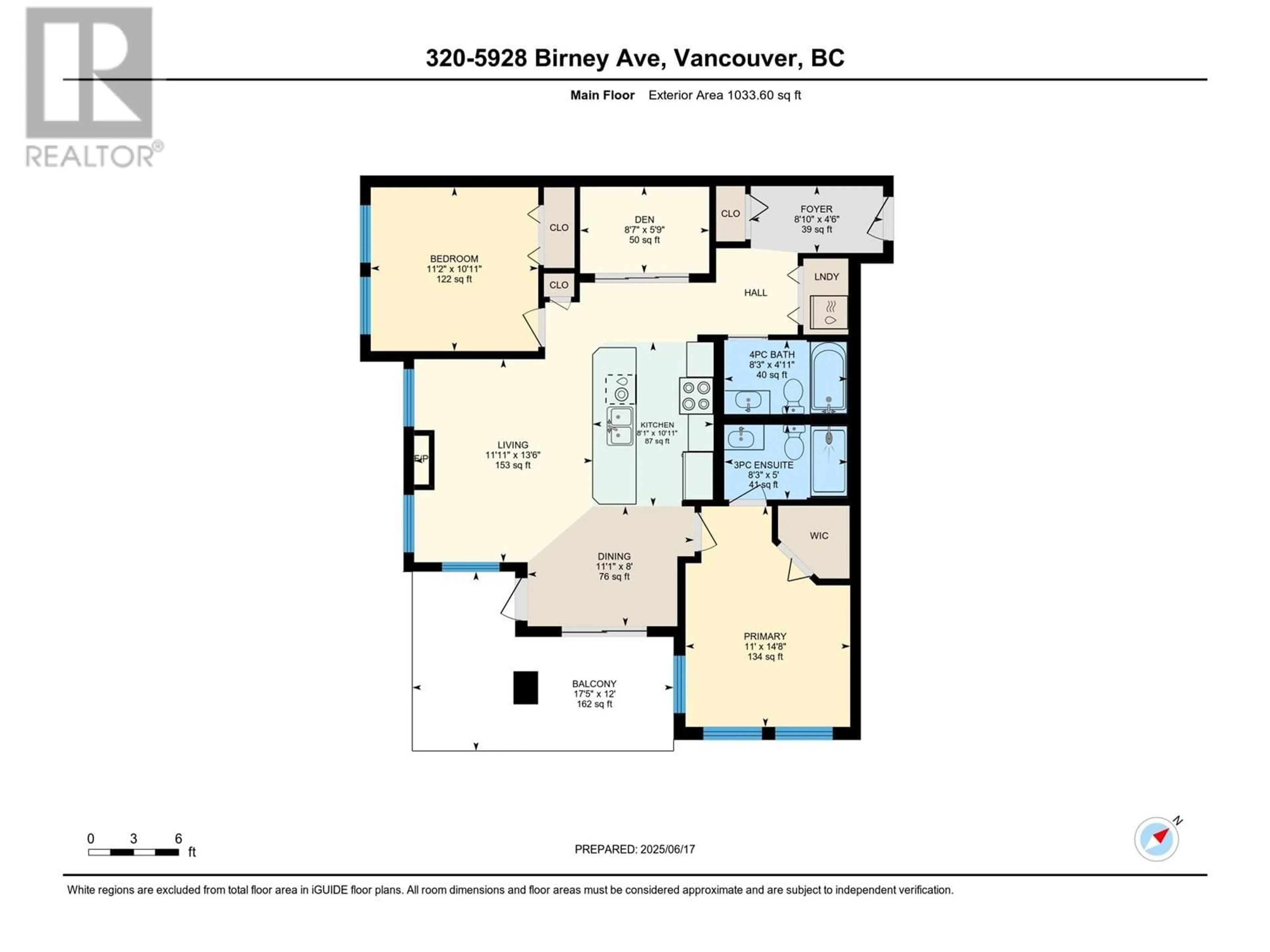 Floor plan for 320 - 5928 BIRNEY AVENUE, Vancouver British Columbia V6S0B5