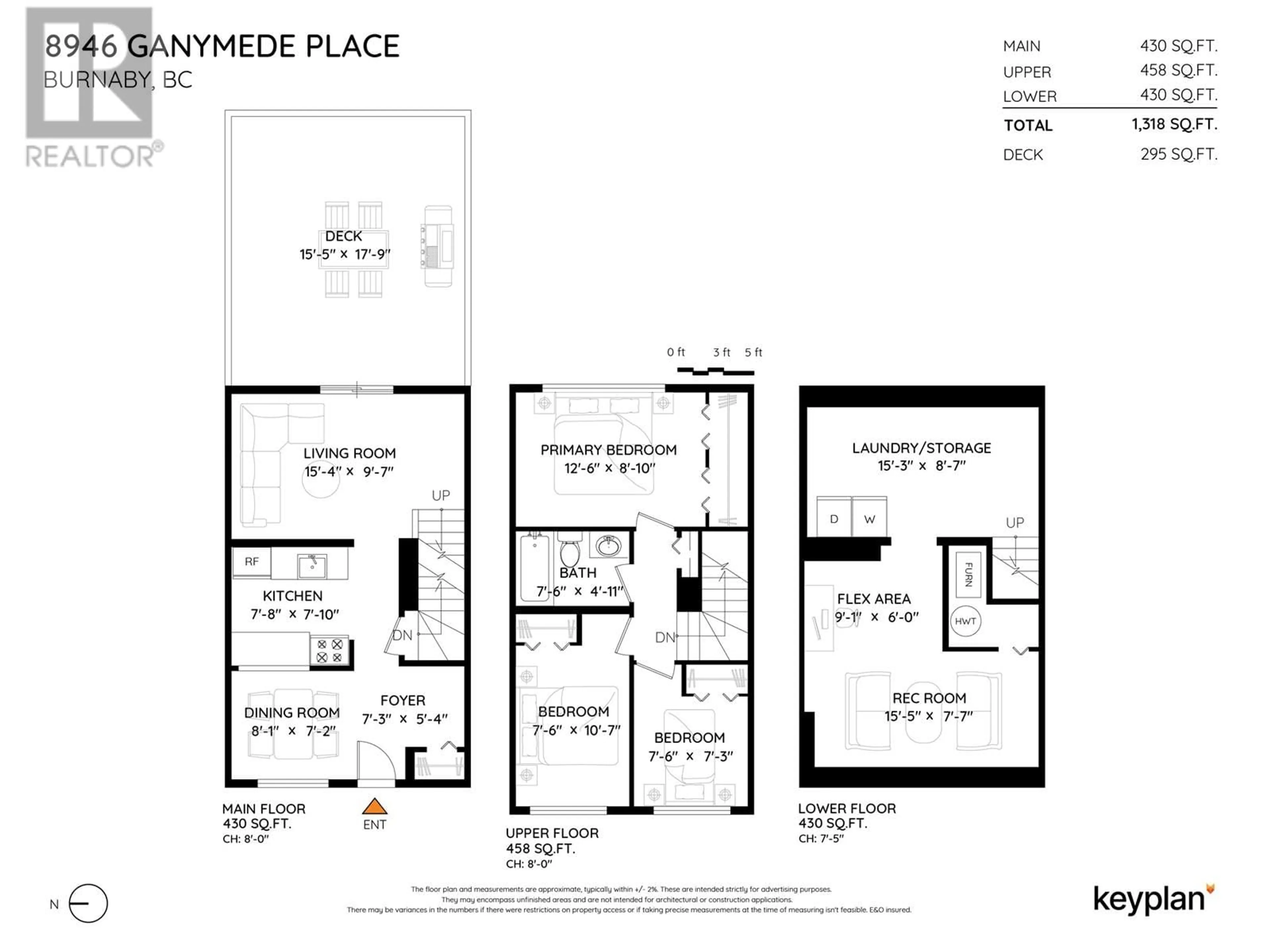 Floor plan for 8946 GANYMEDE PLACE, Burnaby British Columbia V3J1A1