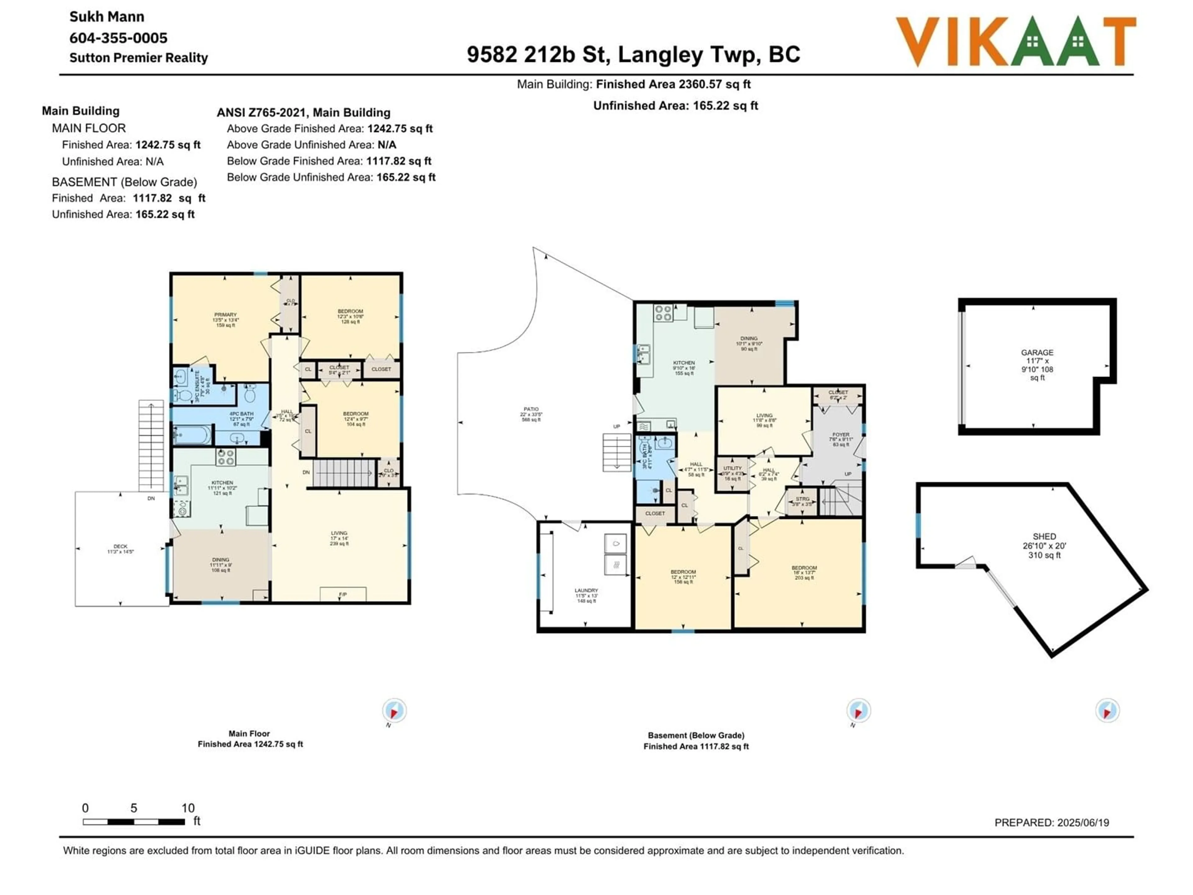 Floor plan for 9582 212B, Langley British Columbia V1M1N4