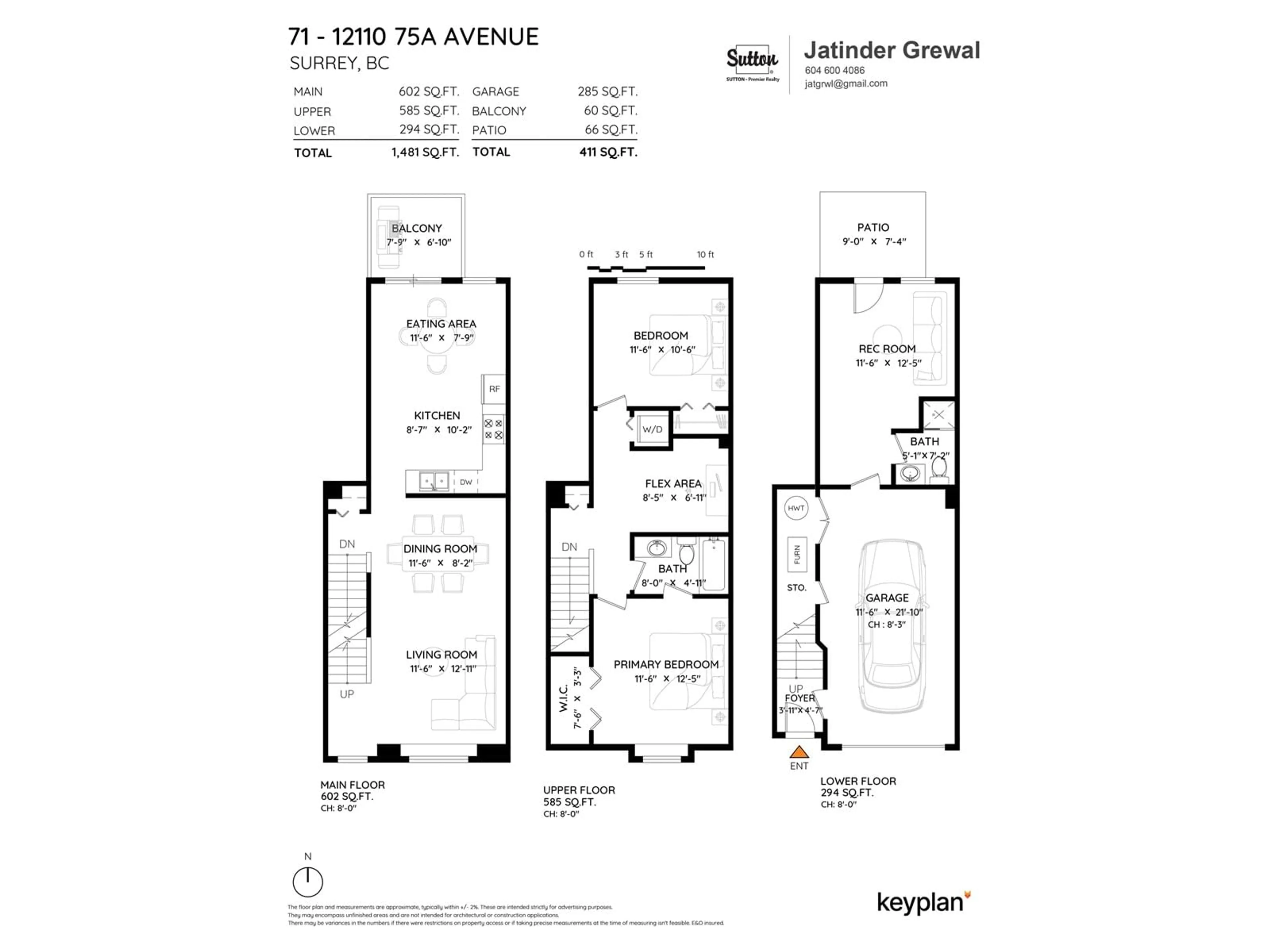 Floor plan for 71 - 12110 75A, Surrey British Columbia V3W1M1