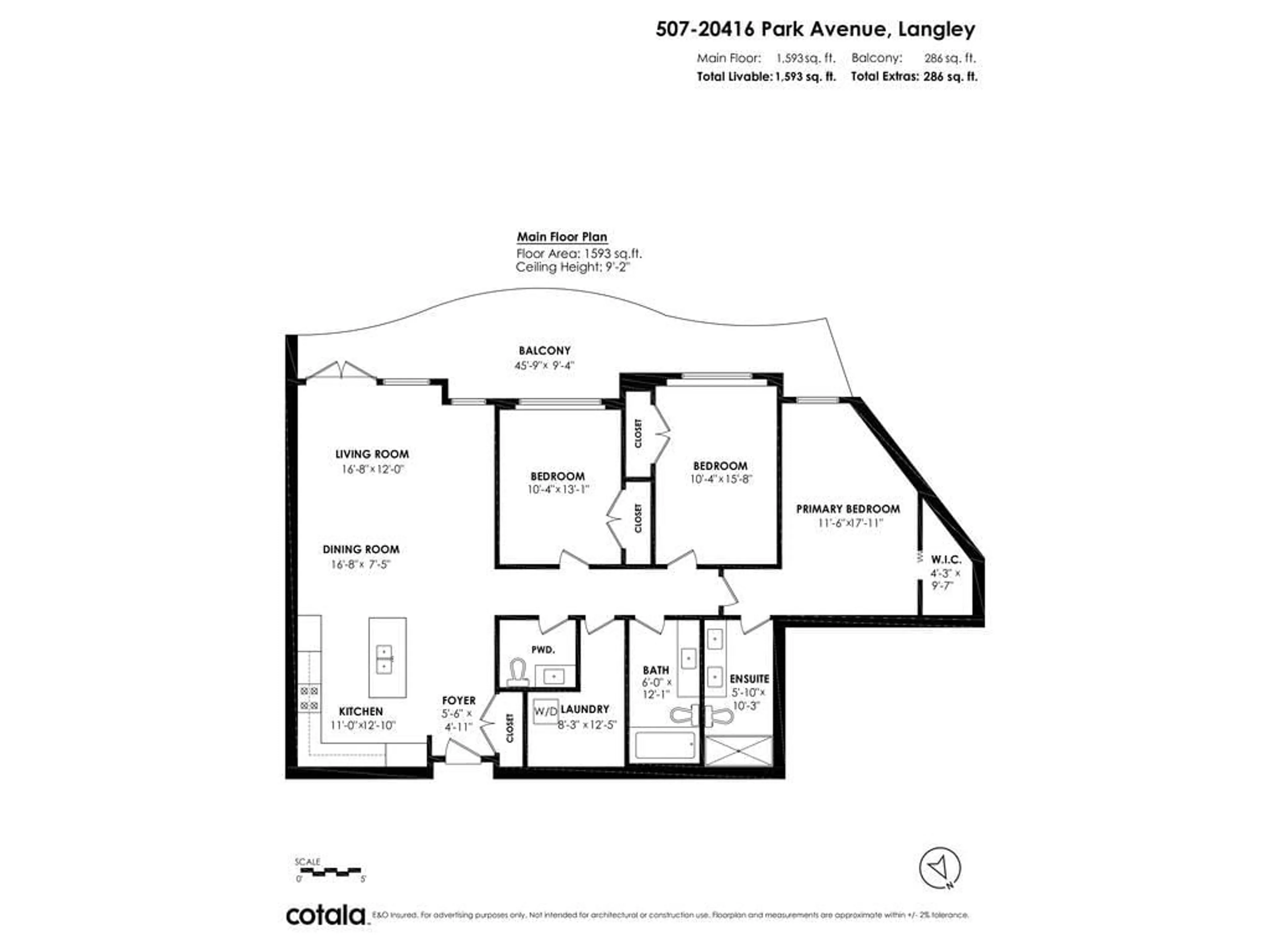 Floor plan for 507 - 20416 PARK, Langley British Columbia V3A0N2