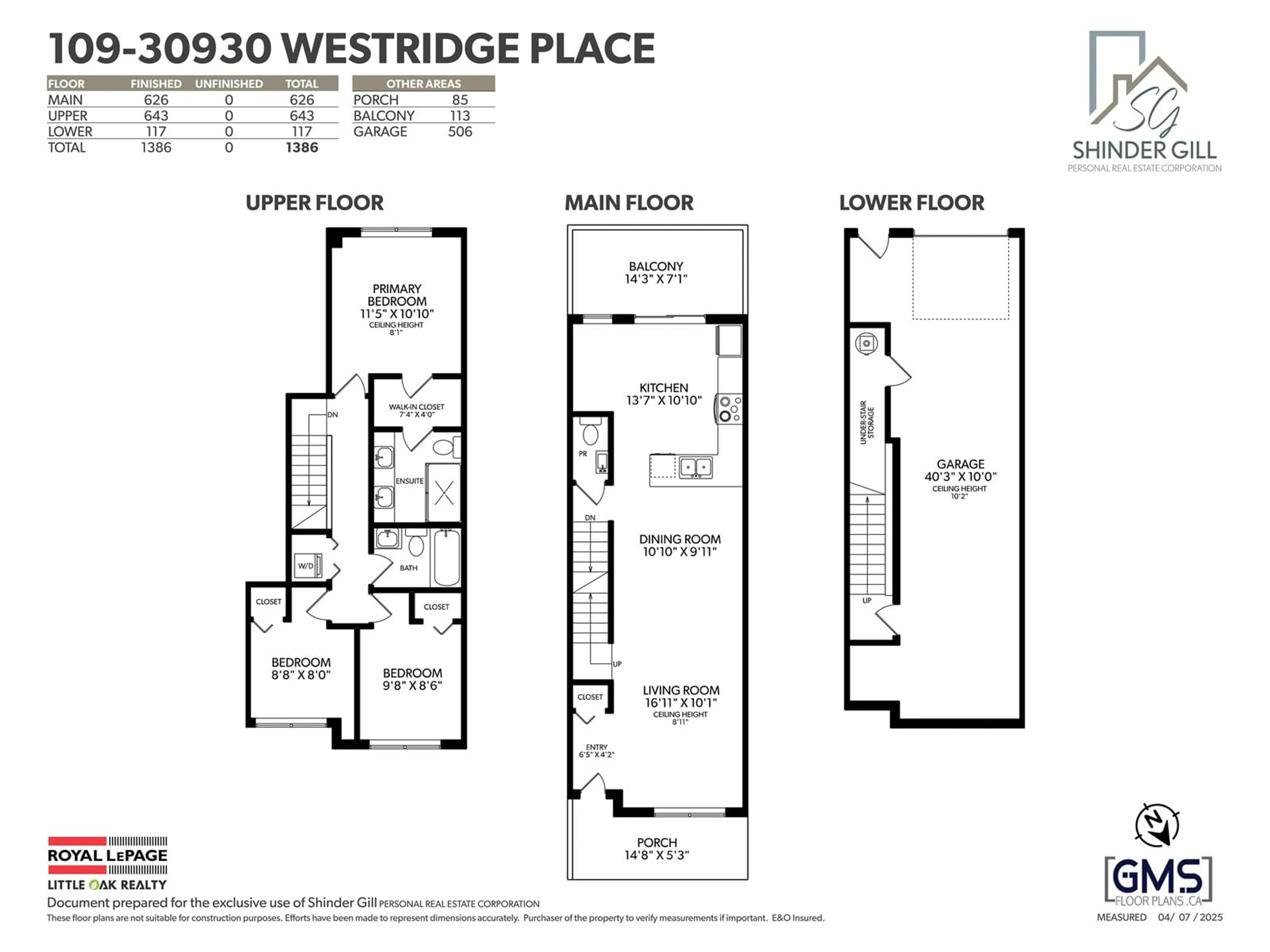 Floor plan for 109 - 30930 WESTRIDGE, Abbotsford British Columbia V2T0H6