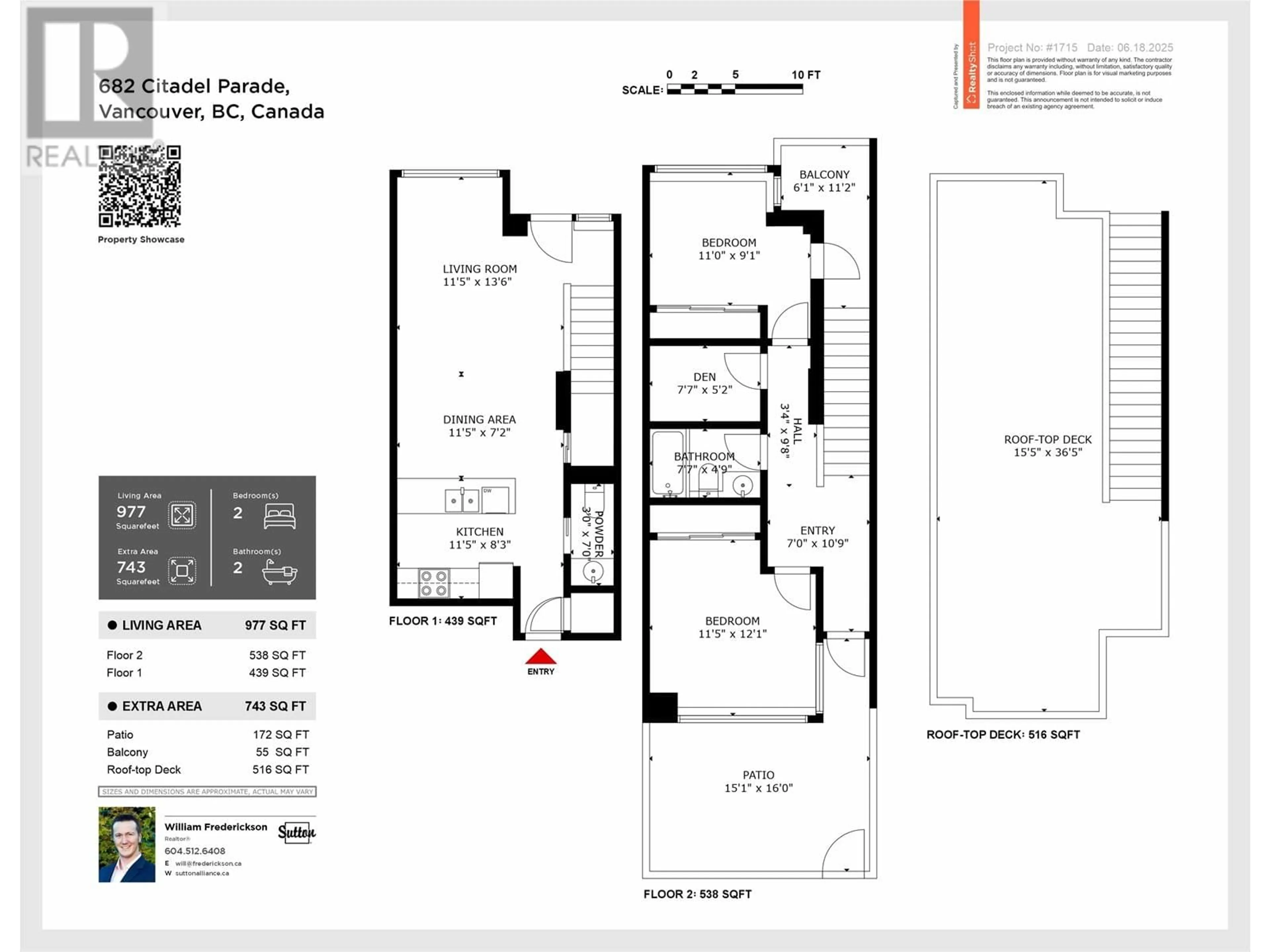 Floor plan for 682 CITADEL PARADE, Vancouver British Columbia V6B1X2