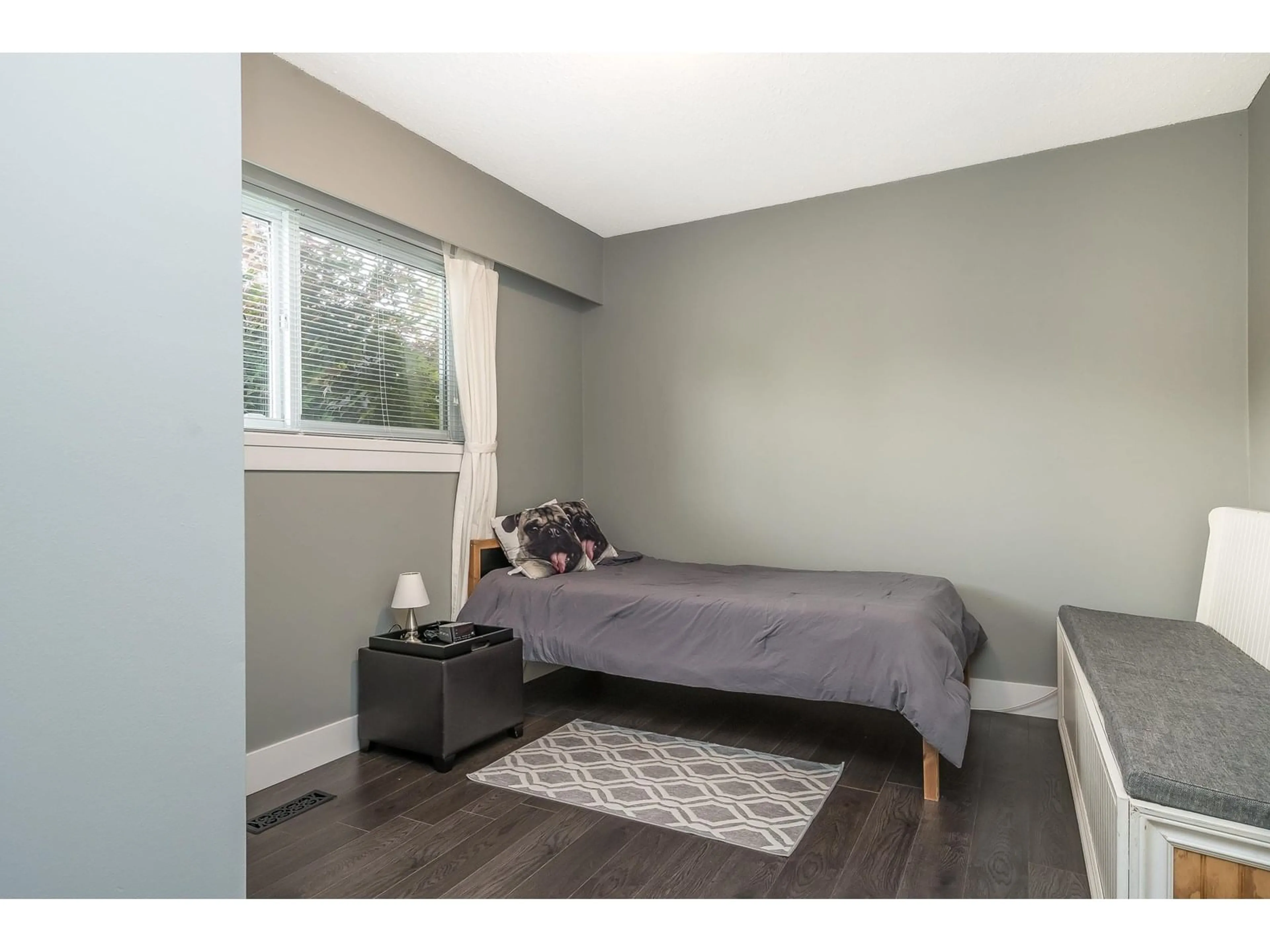 Bedroom with bed, wood/laminate floor for 21429 51B, Langley British Columbia V3A5B8