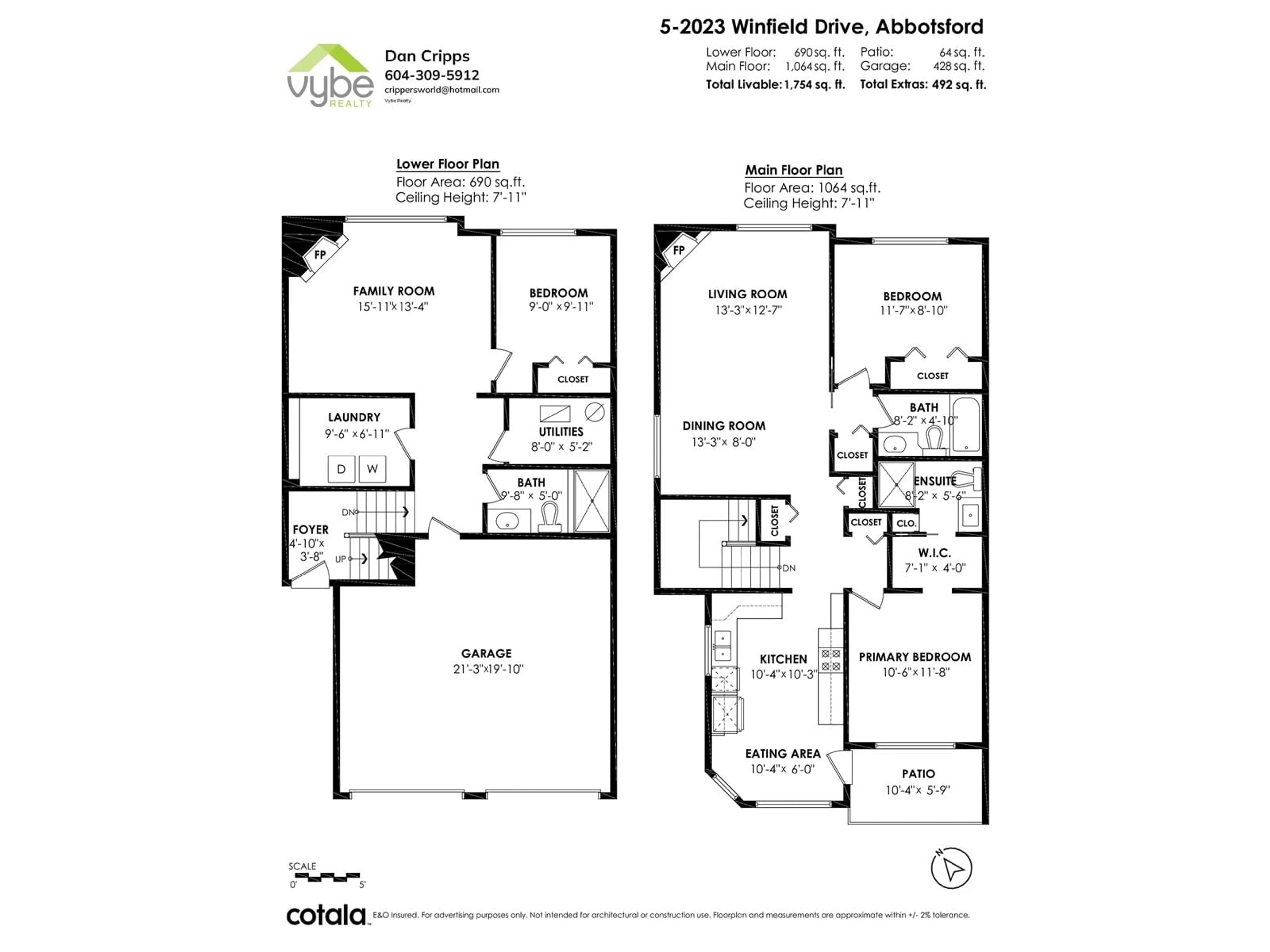 Floor plan for 5 - 2023 WINFIELD, Abbotsford British Columbia V3G1K5