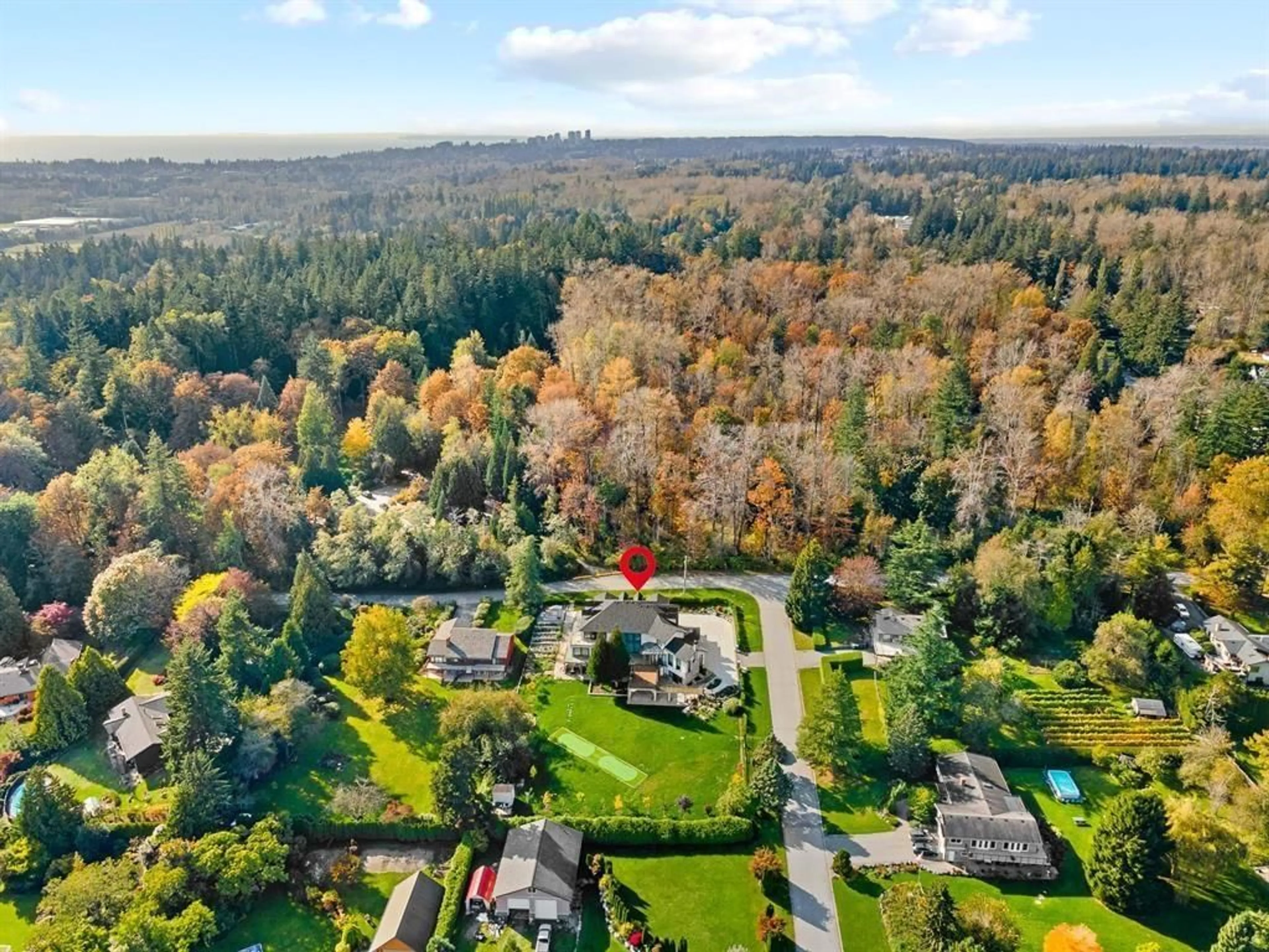 A pic from outside/outdoor area/front of a property/back of a property/a pic from drone, forest/trees view for 1888 180, Surrey British Columbia V3Z9V2