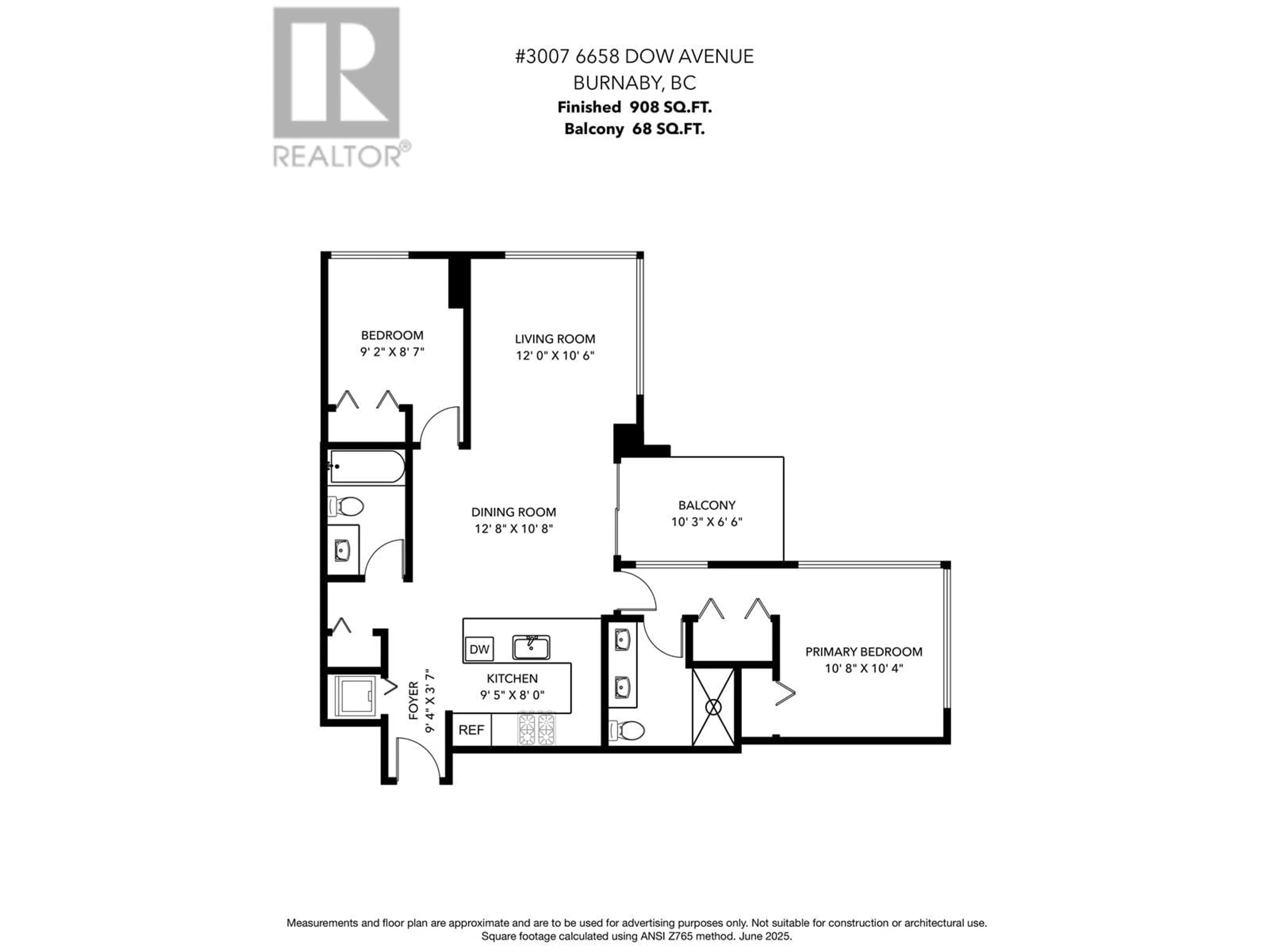 Floor plan for 3007 - 6658 DOW AVENUE, Burnaby British Columbia V5H0C7