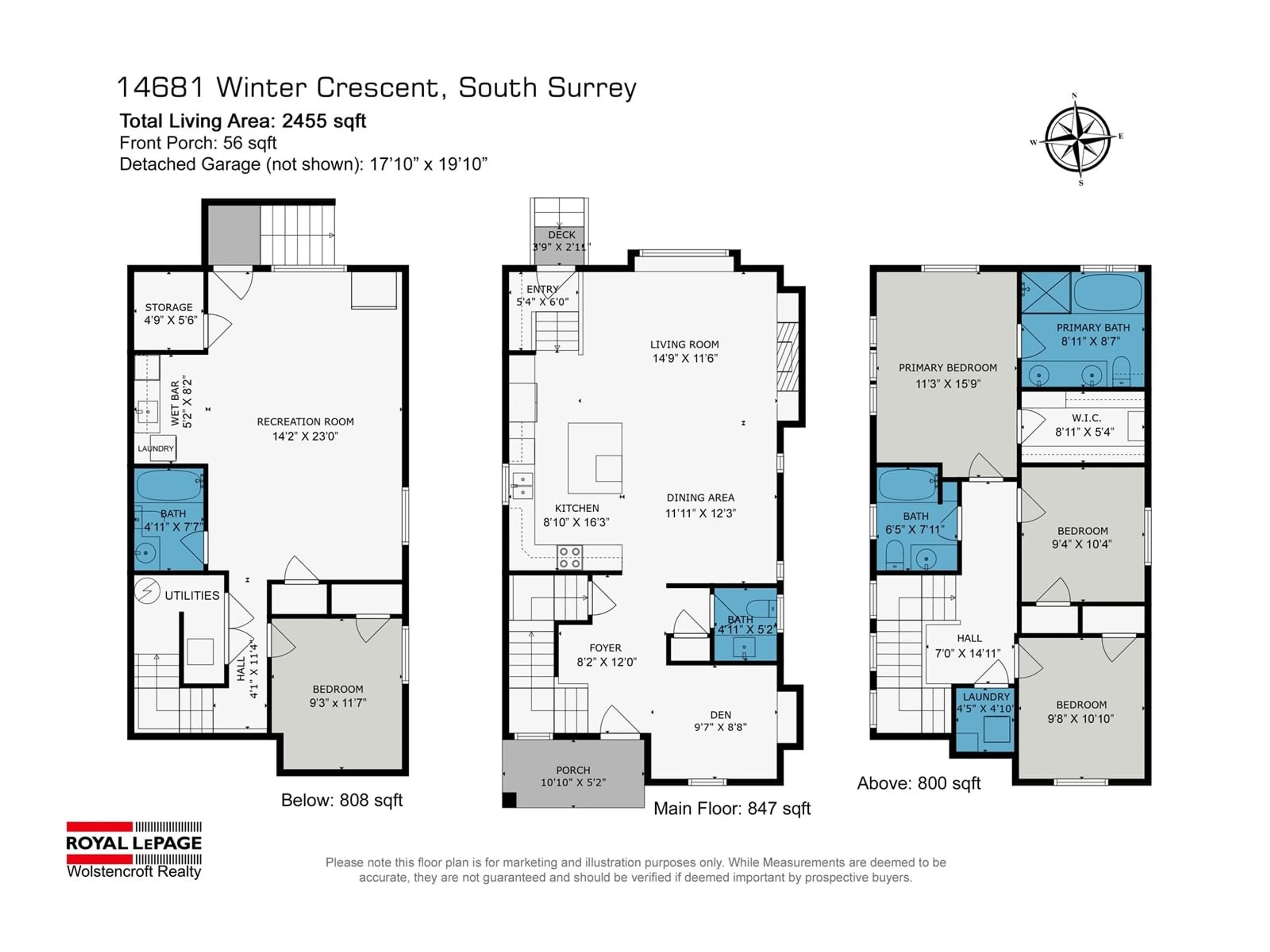 Floor plan for 14681 WINTER, Surrey British Columbia V4P0E3