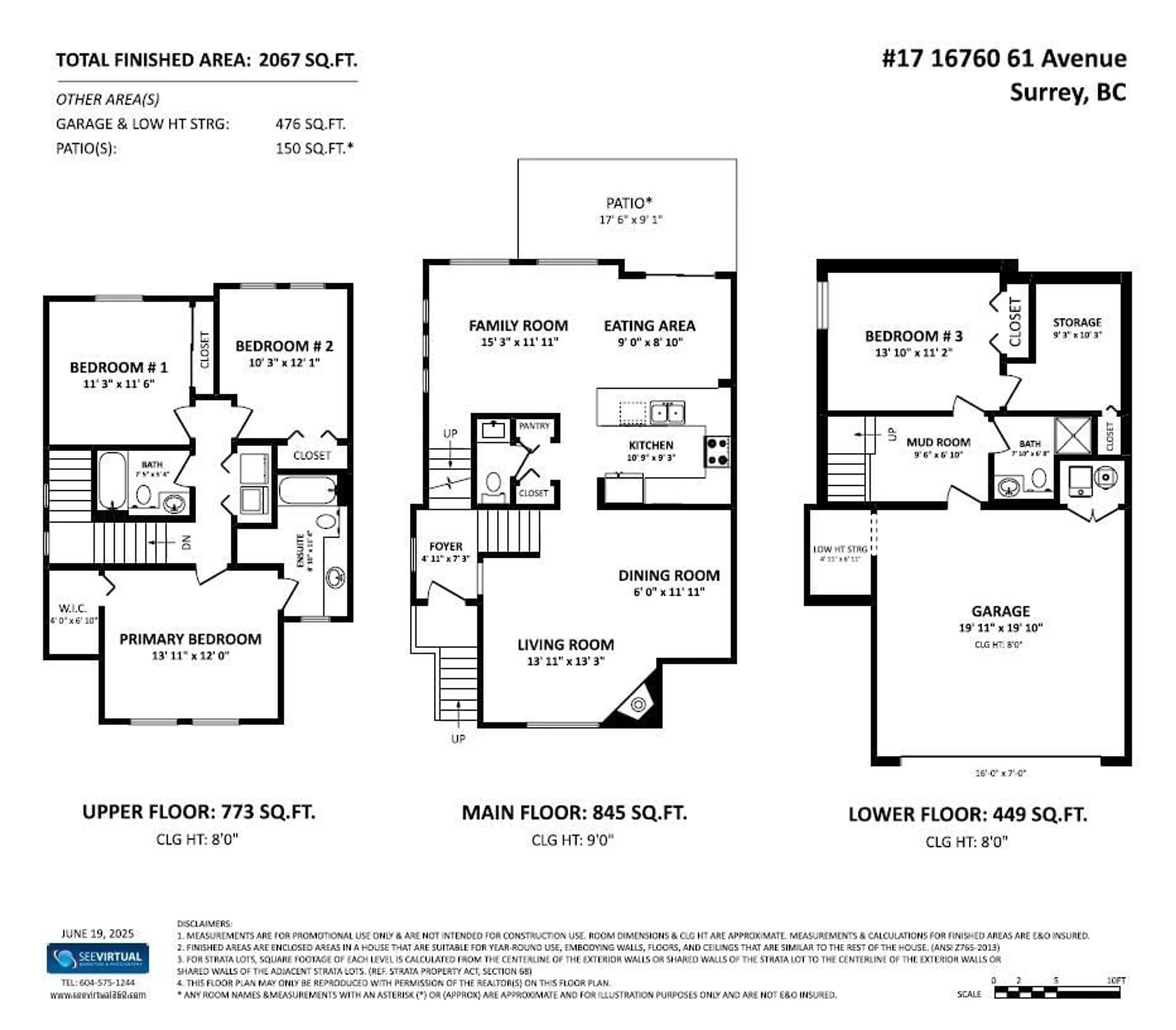 Floor plan for 17 - 16760 61, Surrey British Columbia V3S3V3
