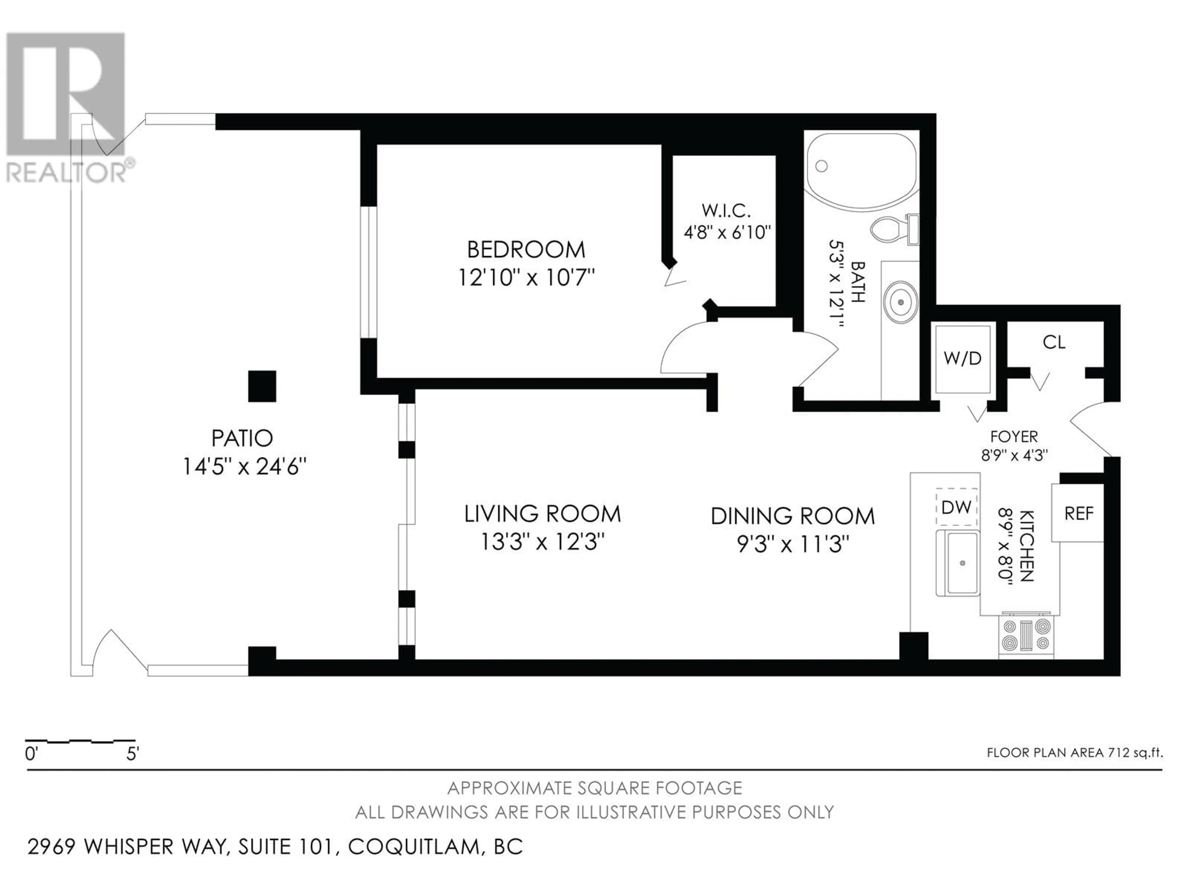 Floor plan for 101 - 2969 WHISPER WAY, Coquitlam British Columbia V3E3S8