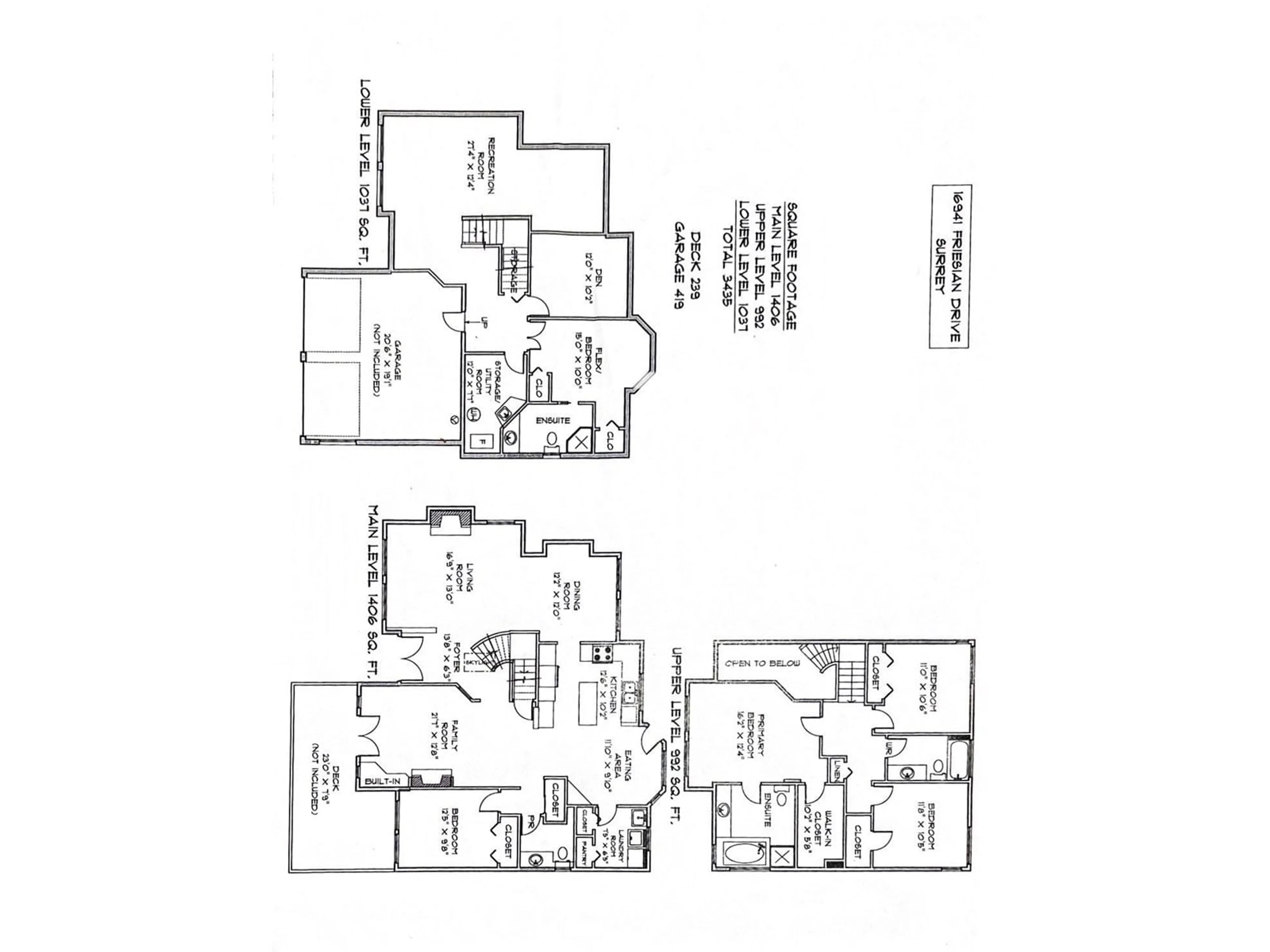 Floor plan for 16941 FRIESIAN, Surrey British Columbia V3S8P2