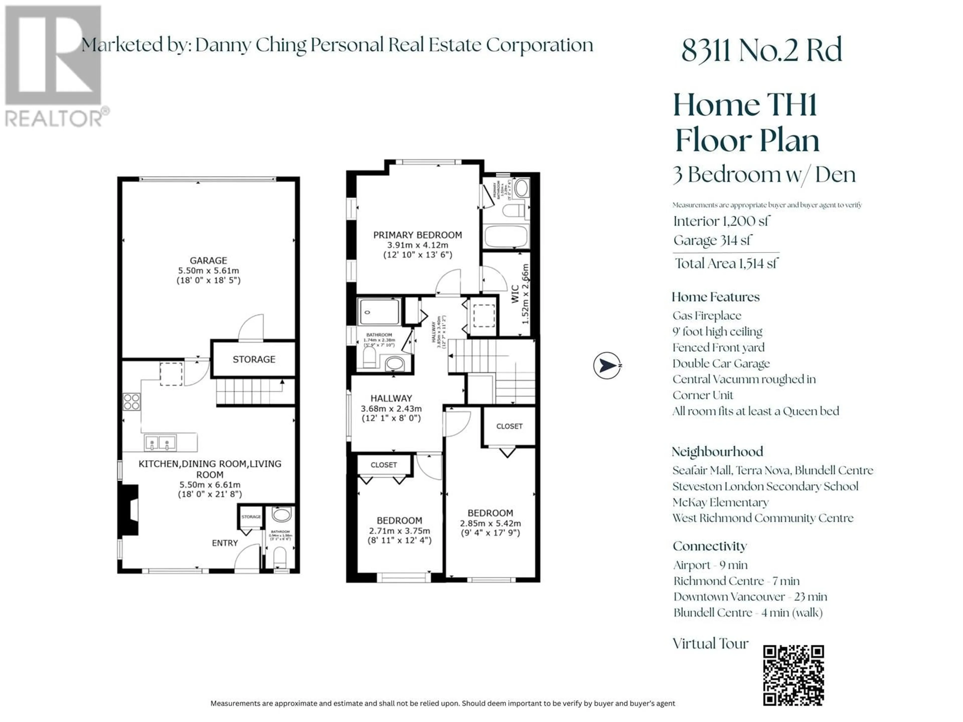 Floor plan for 1 - 8311 NO. 2 ROAD, Richmond British Columbia V7C3M2