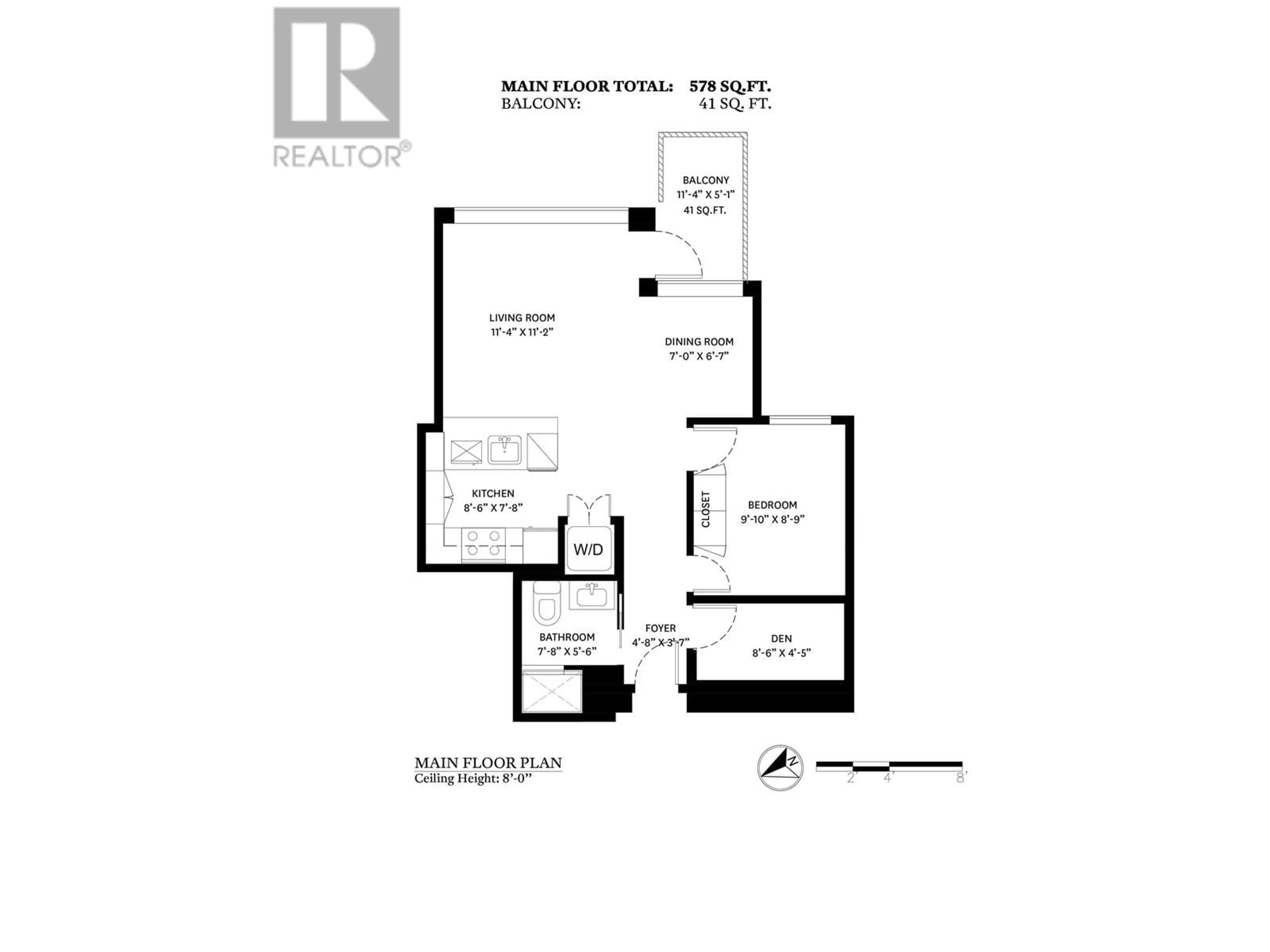 Floor plan for 1607 - 1055 RICHARDS STREET, Vancouver British Columbia V6B0C2