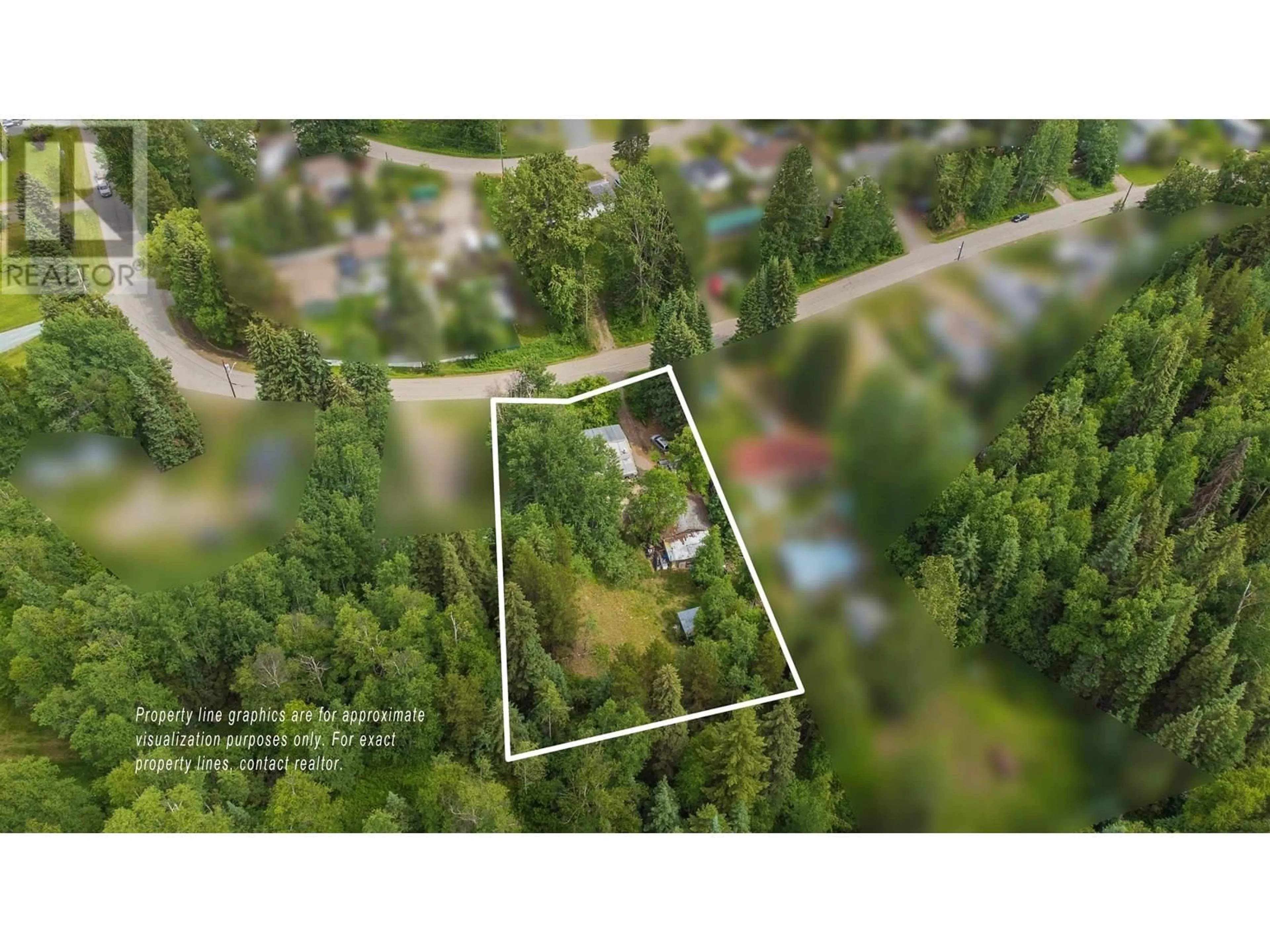 A pic from outside/outdoor area/front of a property/back of a property/a pic from drone, forest/trees view for 2766 MINOTTI DRIVE, Prince George British Columbia V2K1T2