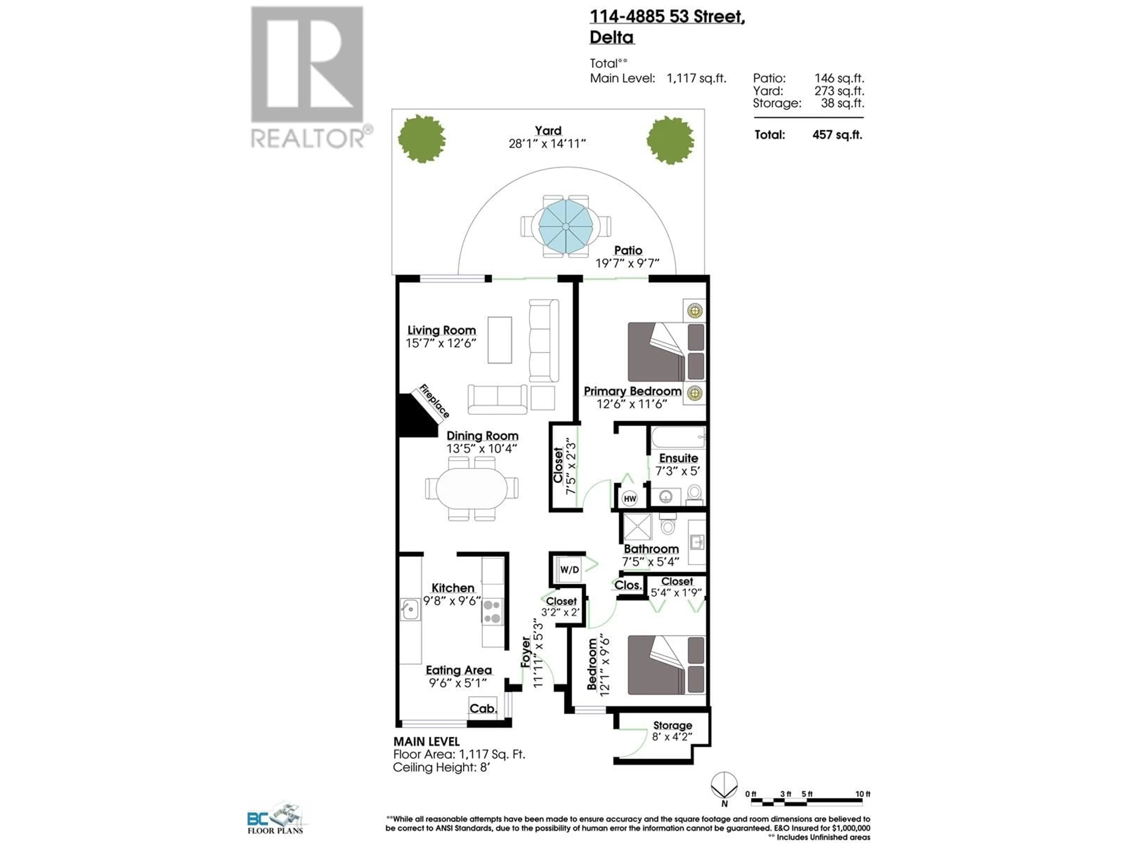 Floor plan for 114 - 4885 53 STREET, Delta British Columbia V4K2Z3
