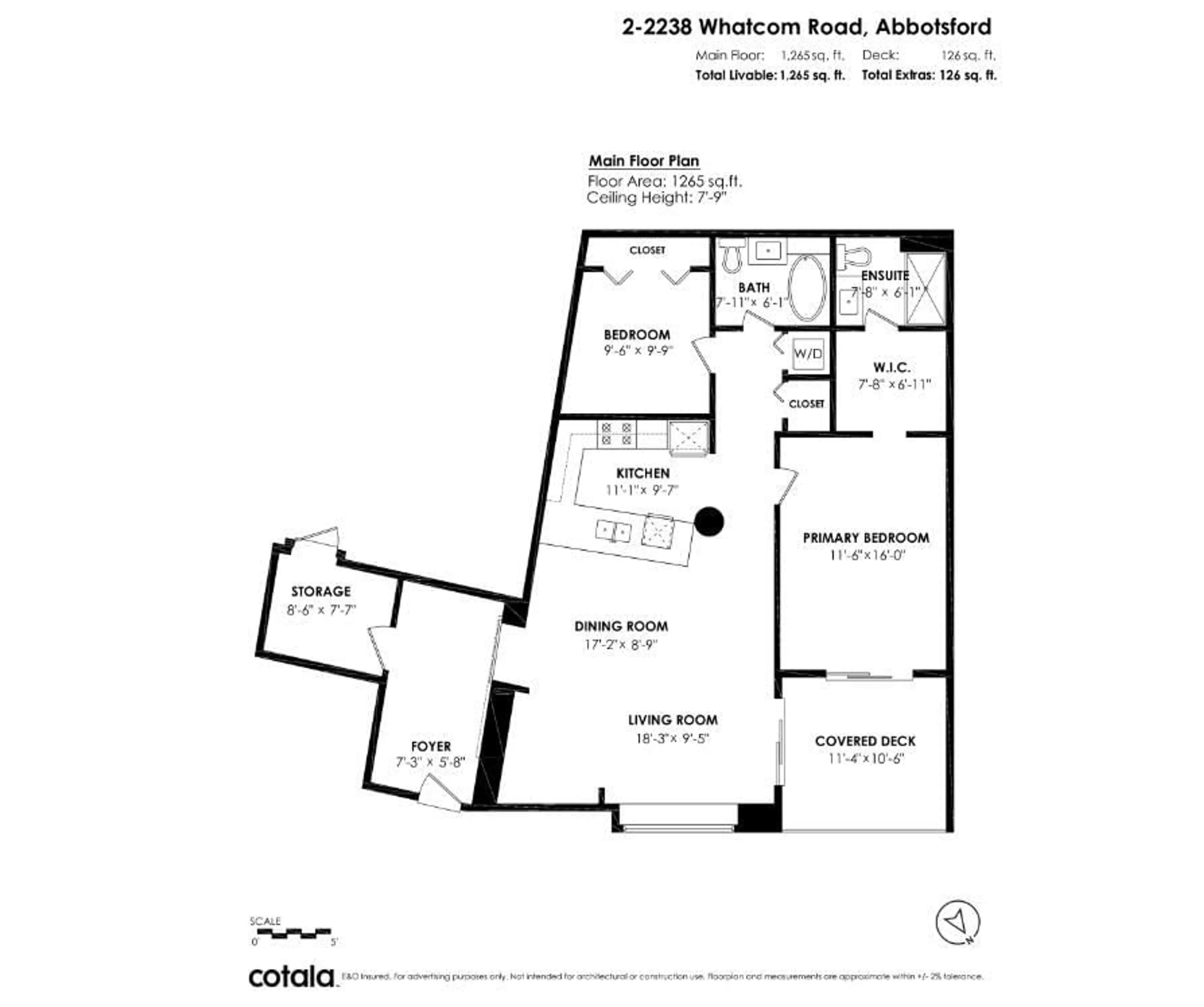 Floor plan for 2 - 2238 WHATCOM, Abbotsford British Columbia V3G0E6