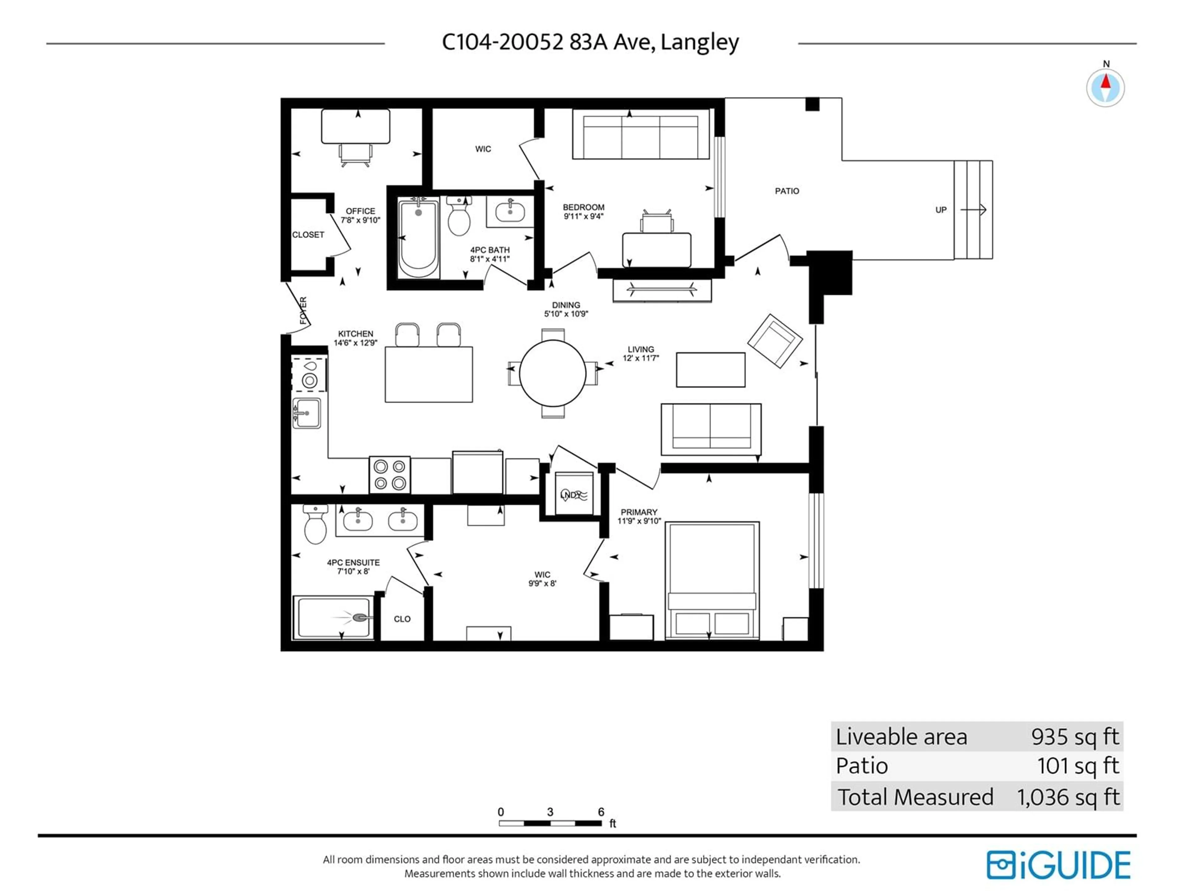 Floor plan for C104 - 20052 83A, Langley British Columbia V2Y3P4