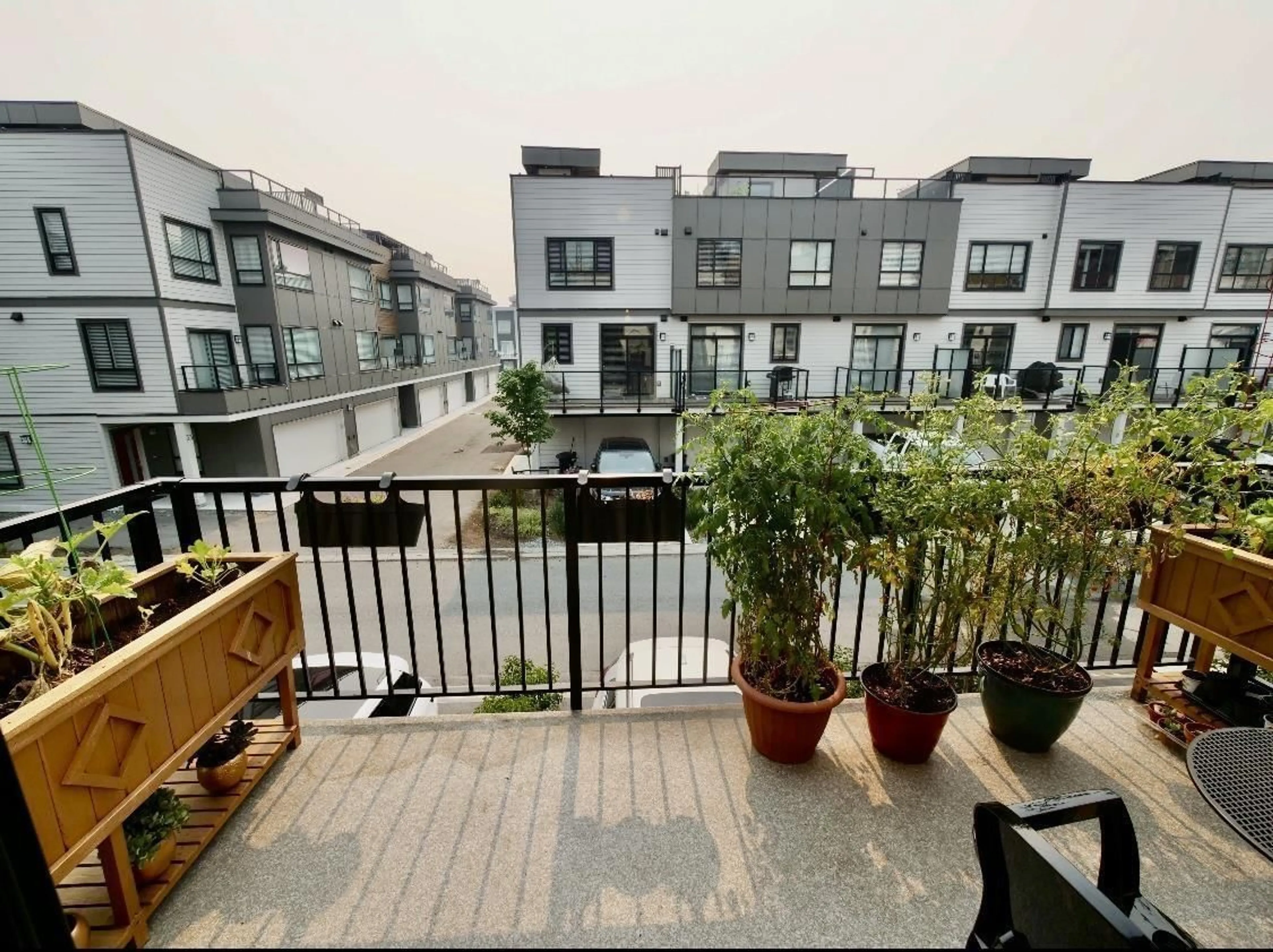 Patio, city buildings view from balcony for 26 - 19624 56, Langley British Columbia V3A3X6