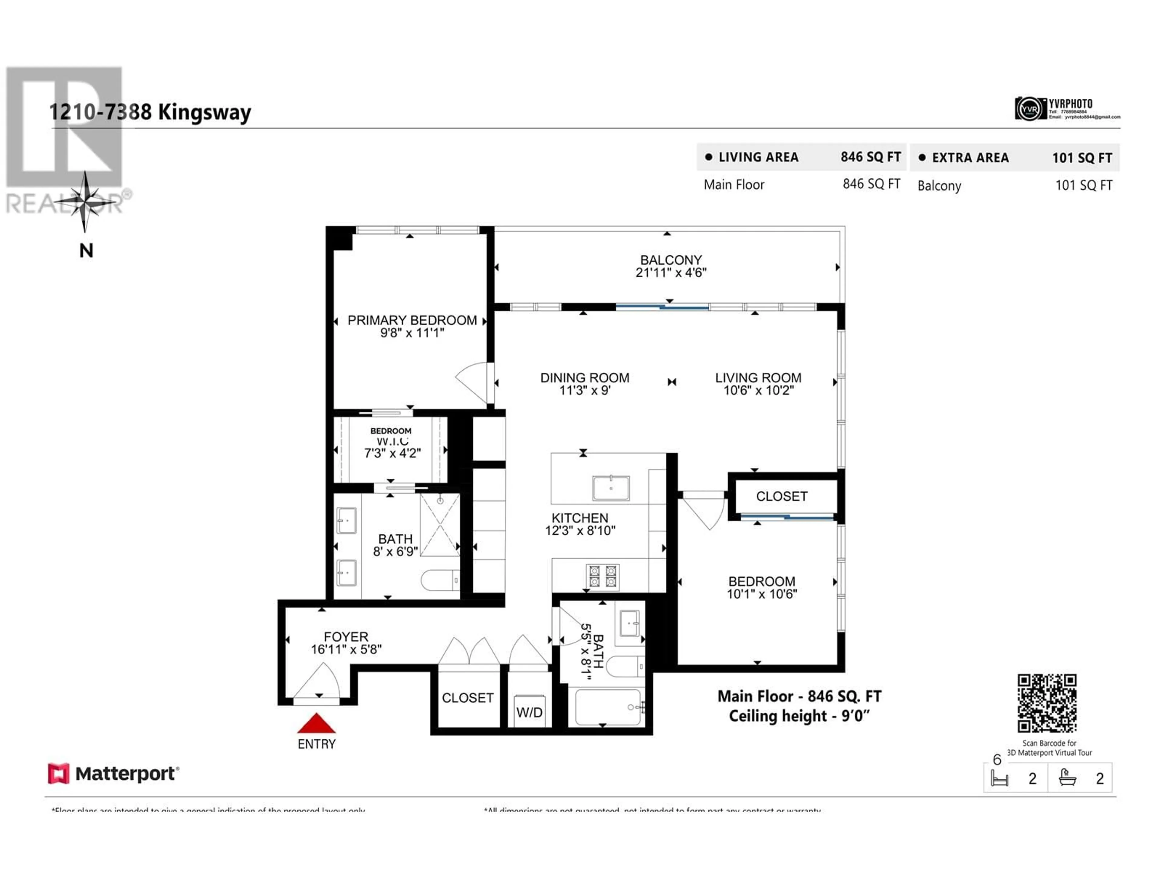 Floor plan for 1210 - 7388 KINGSWAY, Burnaby British Columbia V3N0G9