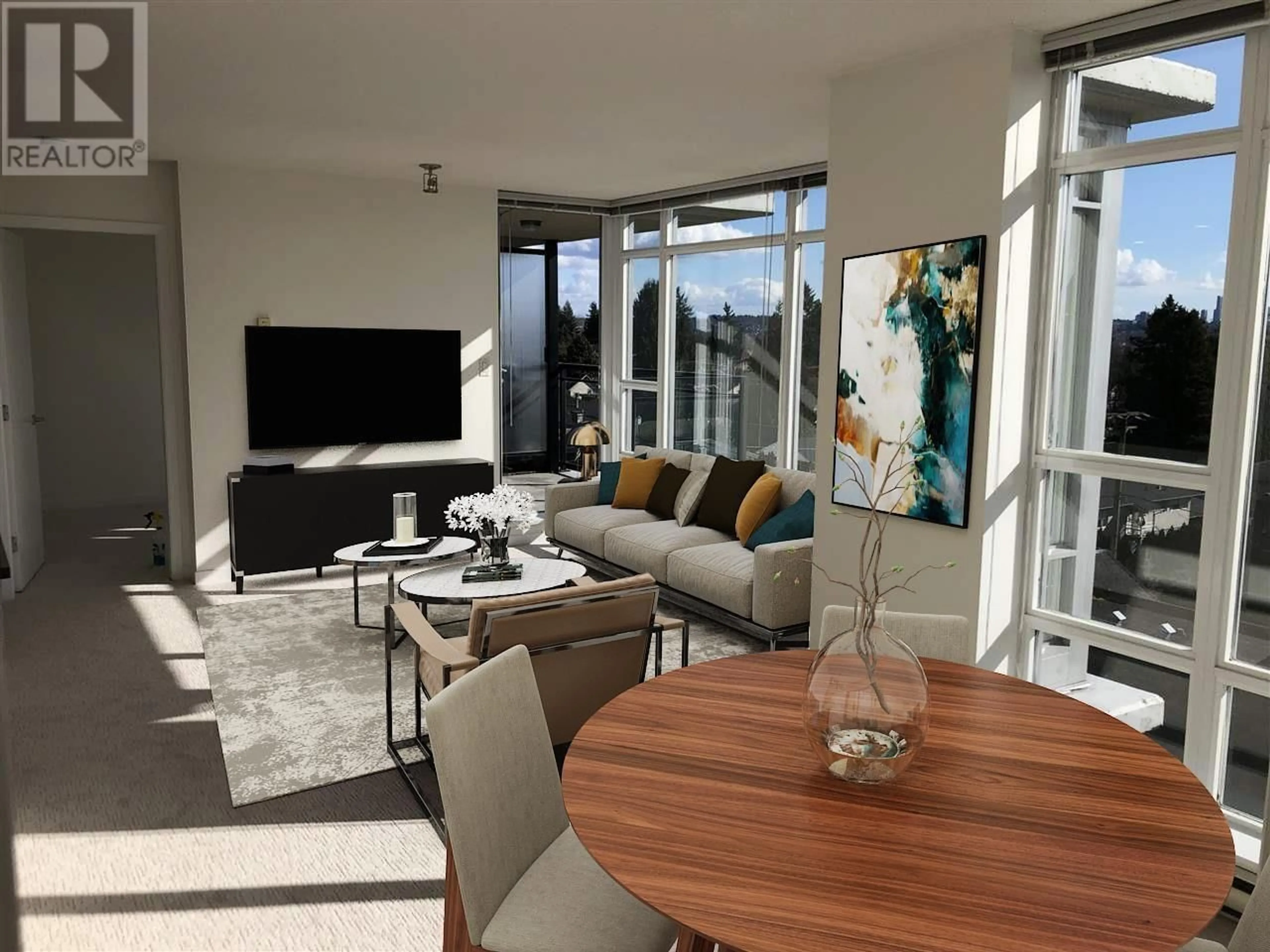Living room with furniture, unknown for 701 - 575 DELESTRE AVENUE, Coquitlam British Columbia V3K0A6