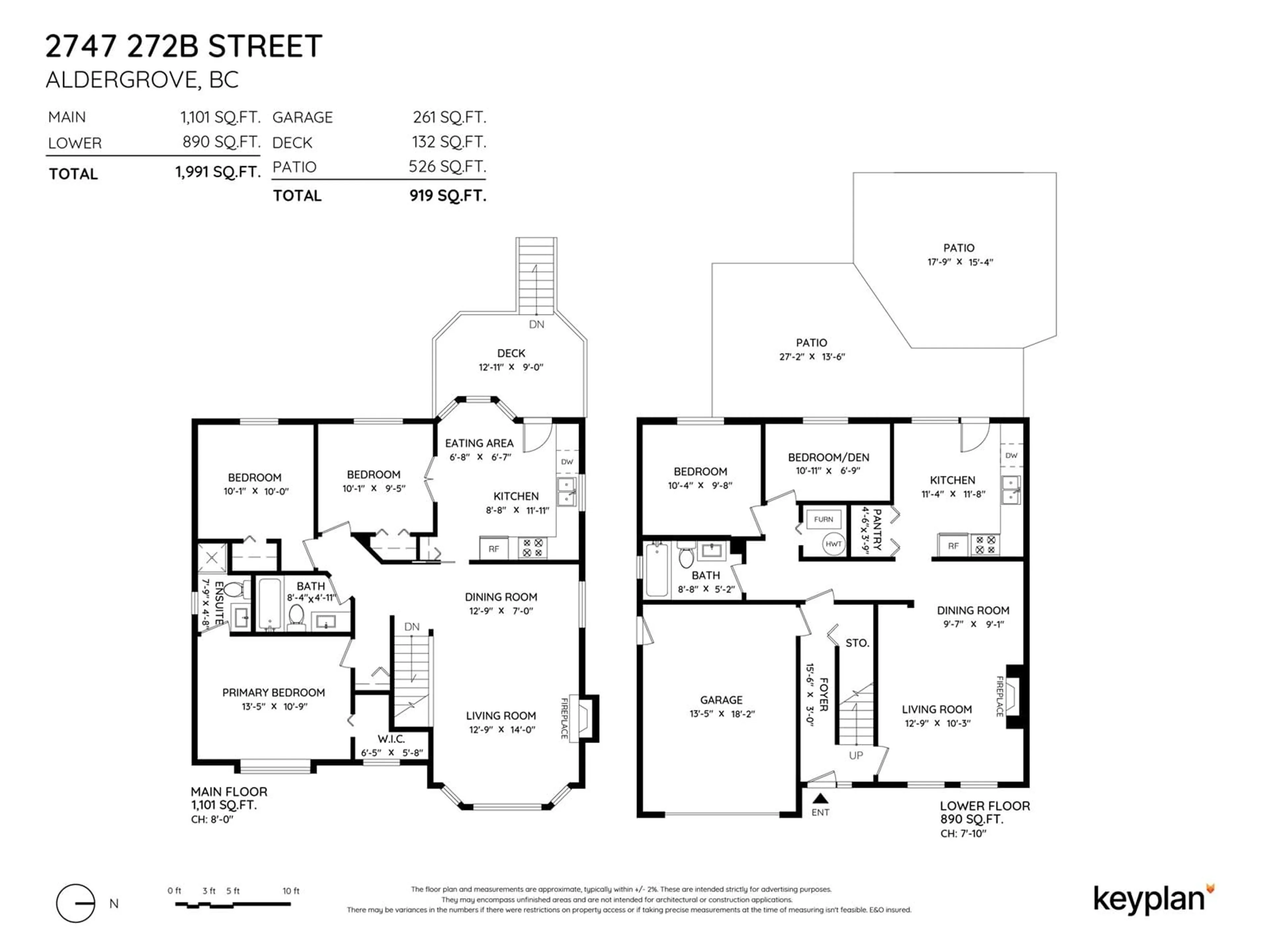 Floor plan for 2747 272B, Langley British Columbia V4W3K1