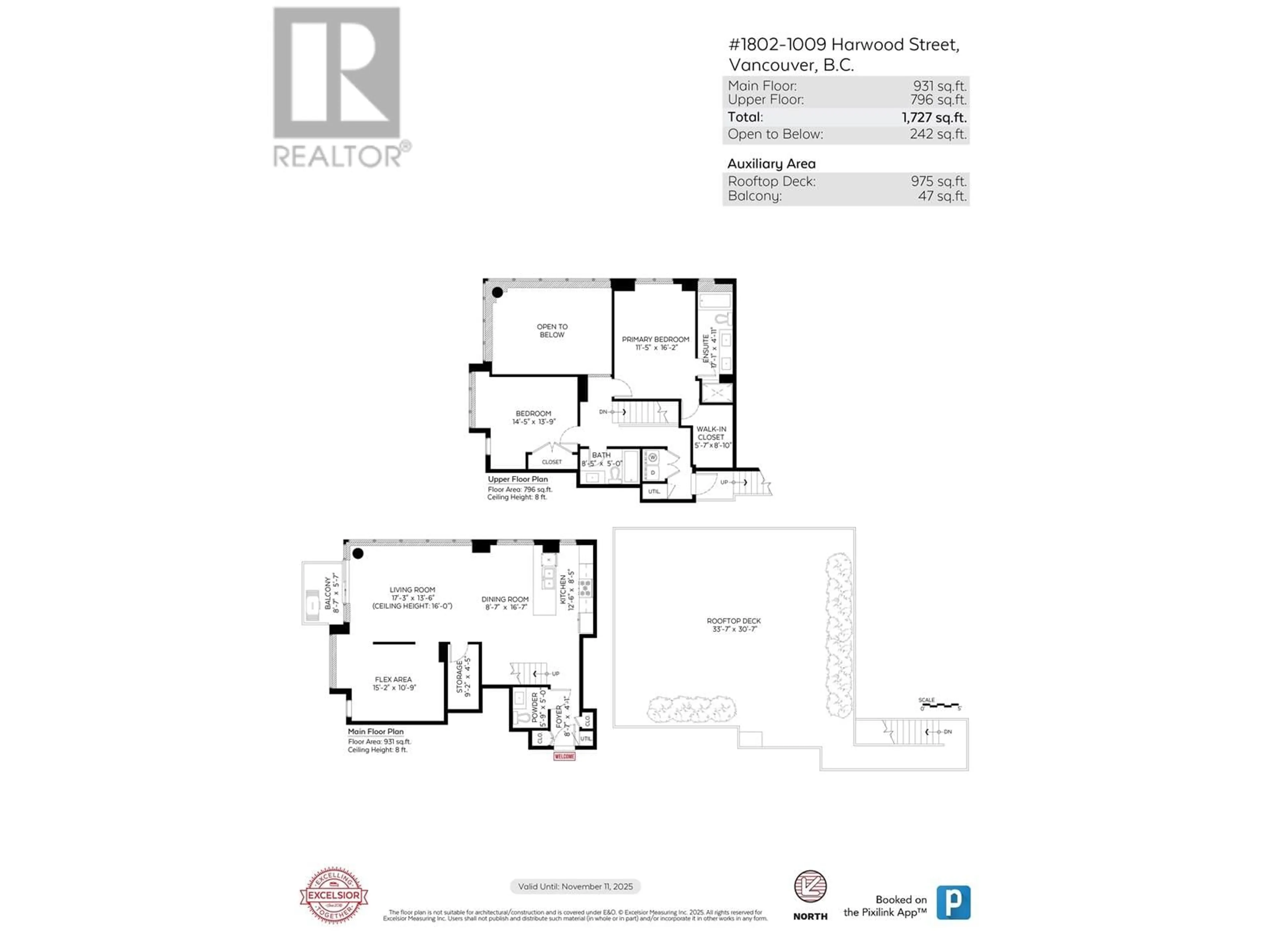 Floor plan for 1802 - 1009 HARWOOD STREET, Vancouver British Columbia V6B0C2