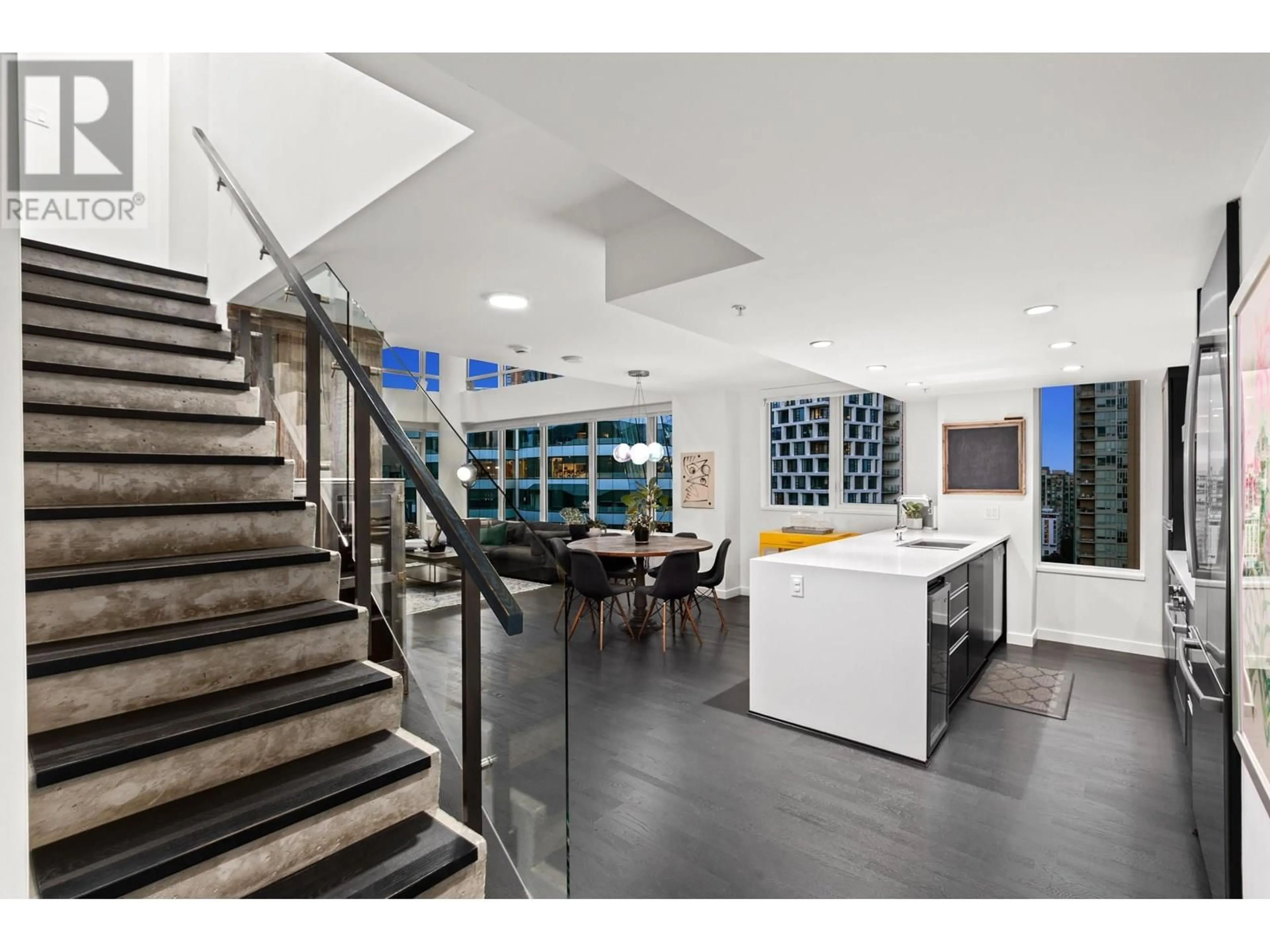 Open concept kitchen, ceramic/tile floor for 1802 - 1009 HARWOOD STREET, Vancouver British Columbia V6B0C2