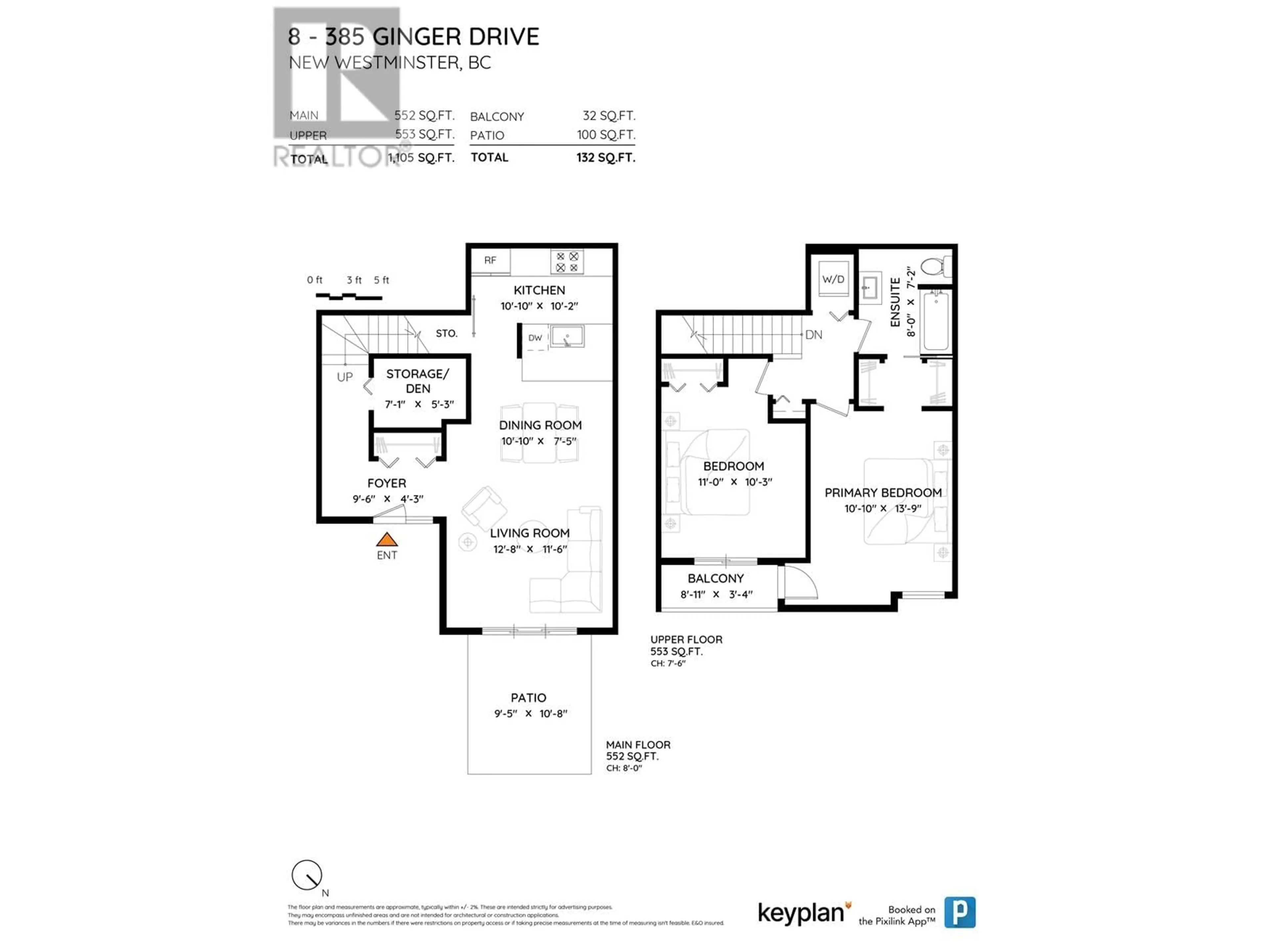Floor plan for 8 - 385 GINGER DRIVE, New Westminster British Columbia V3L5L6
