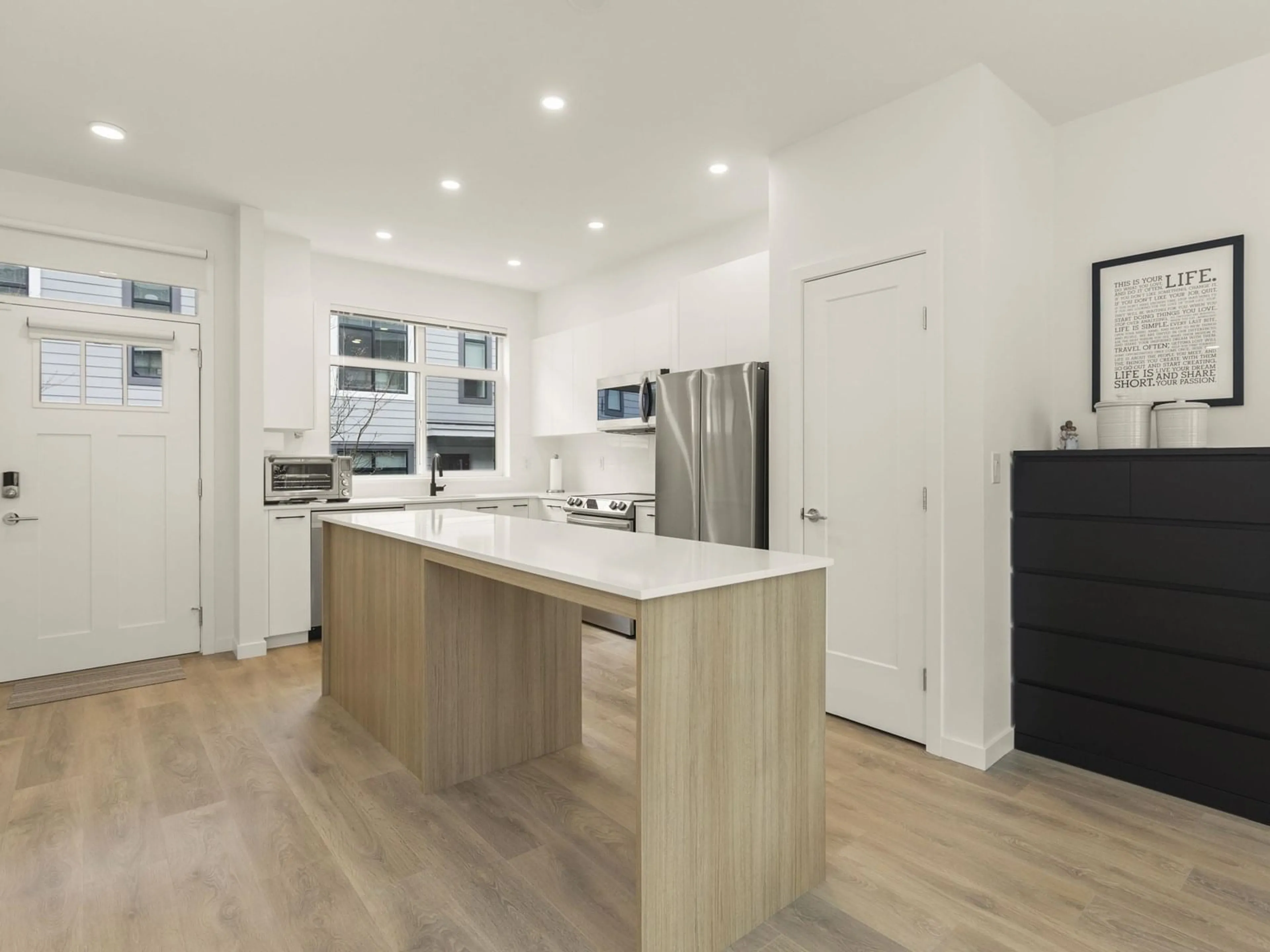 Open concept kitchen, wood/laminate floor for 78 - 15235 SITKA, Surrey British Columbia V3S0A9