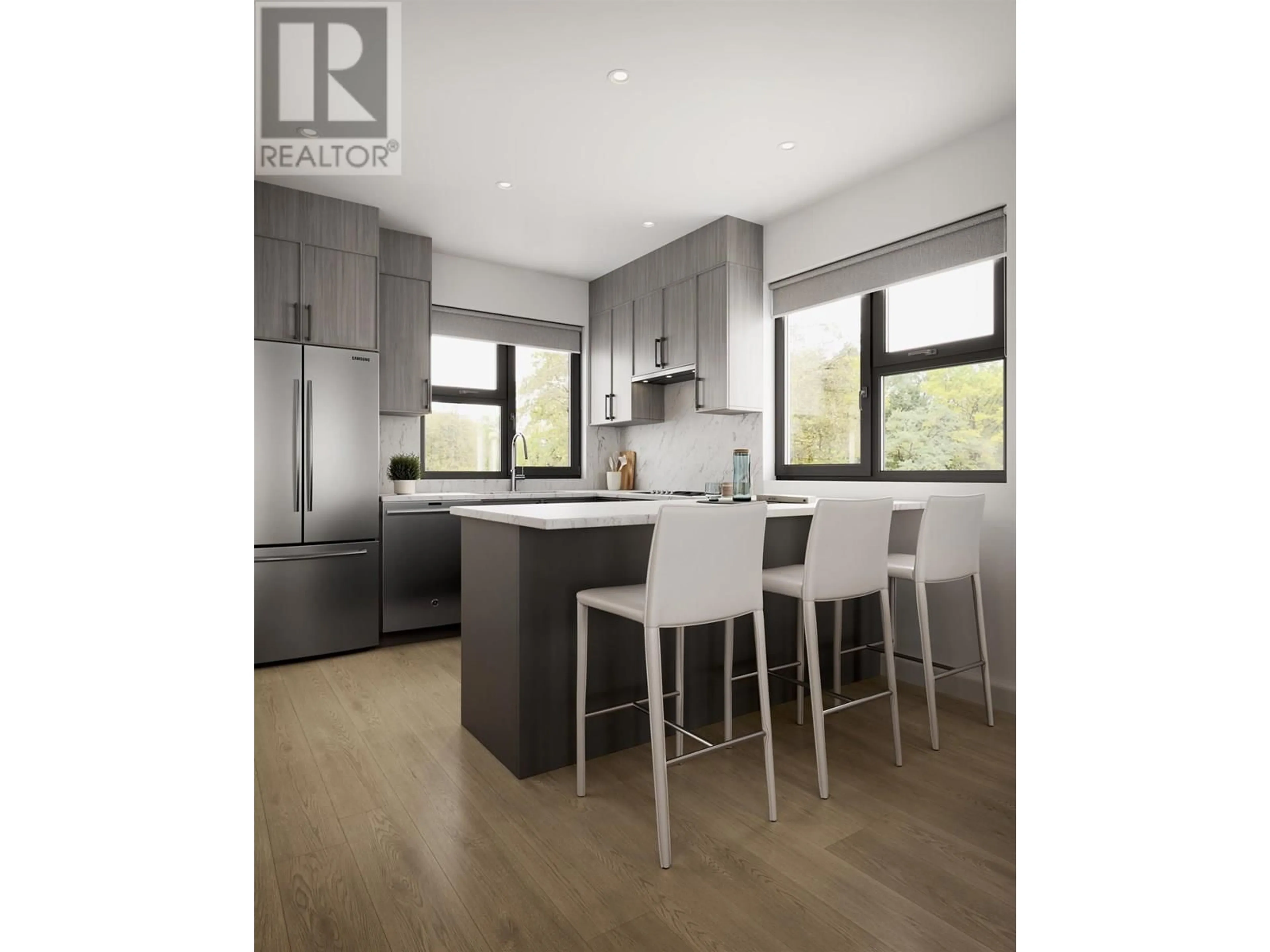 Open concept kitchen, wood/laminate floor for 105 - 586 THOMPSON AVENUE, Coquitlam British Columbia V0V0V0