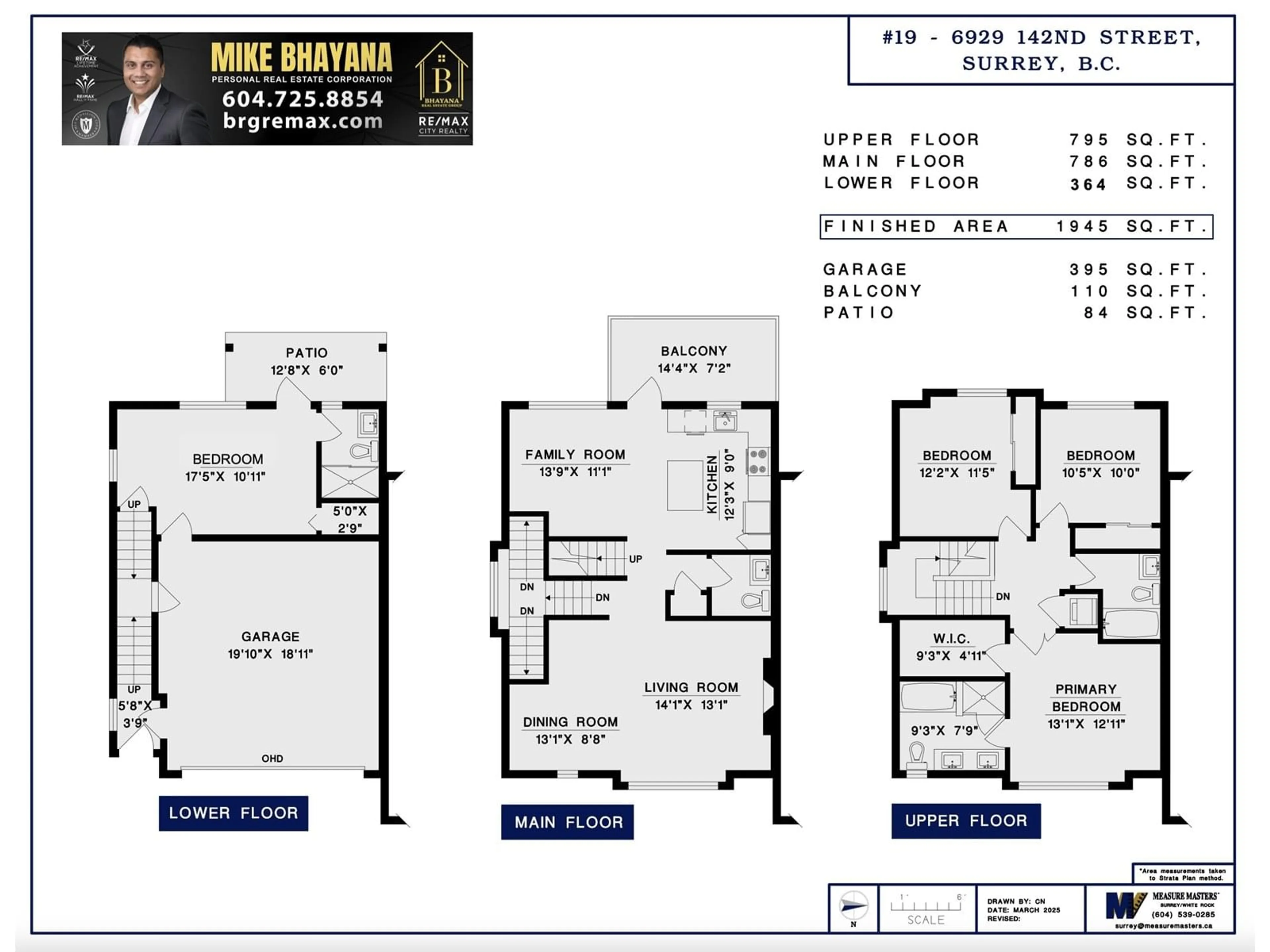 Floor plan for 19 - 6929 142, Surrey British Columbia V3W5N1