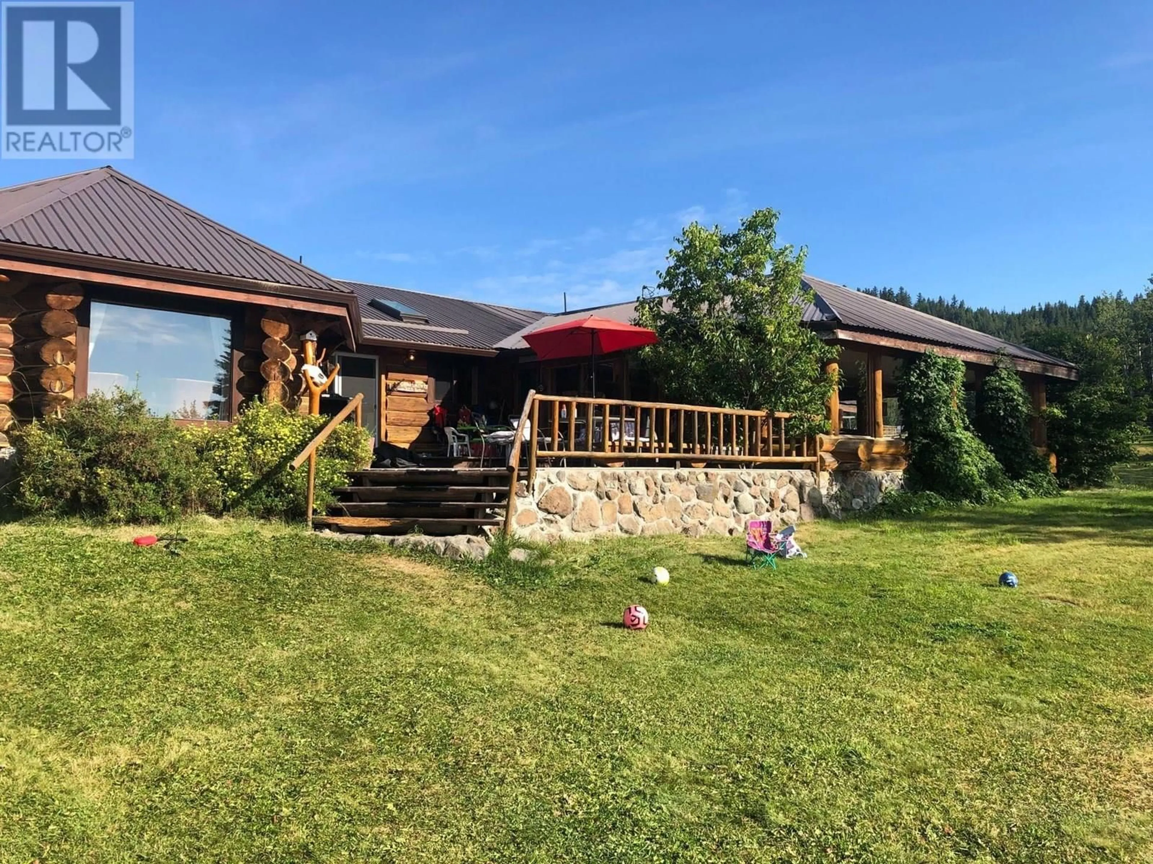A pic from outside/outdoor area/front of a property/back of a property/a pic from drone, mountain view for 7806 NORTH BONAPARTE ROAD, Bridge Lake British Columbia V0K1E0