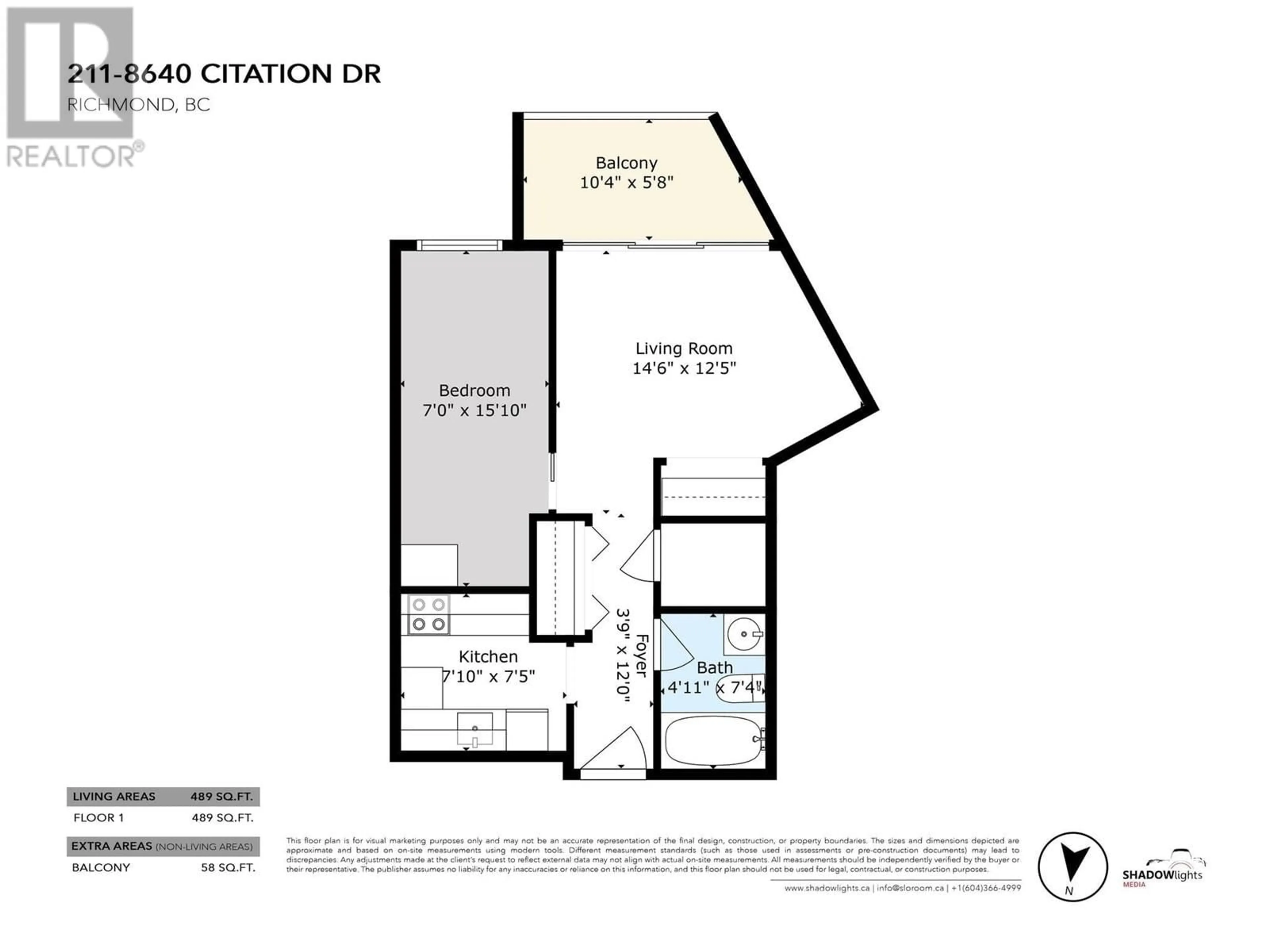 Floor plan for 211 - 8640 CITATION DRIVE, Richmond British Columbia V6Y3A3