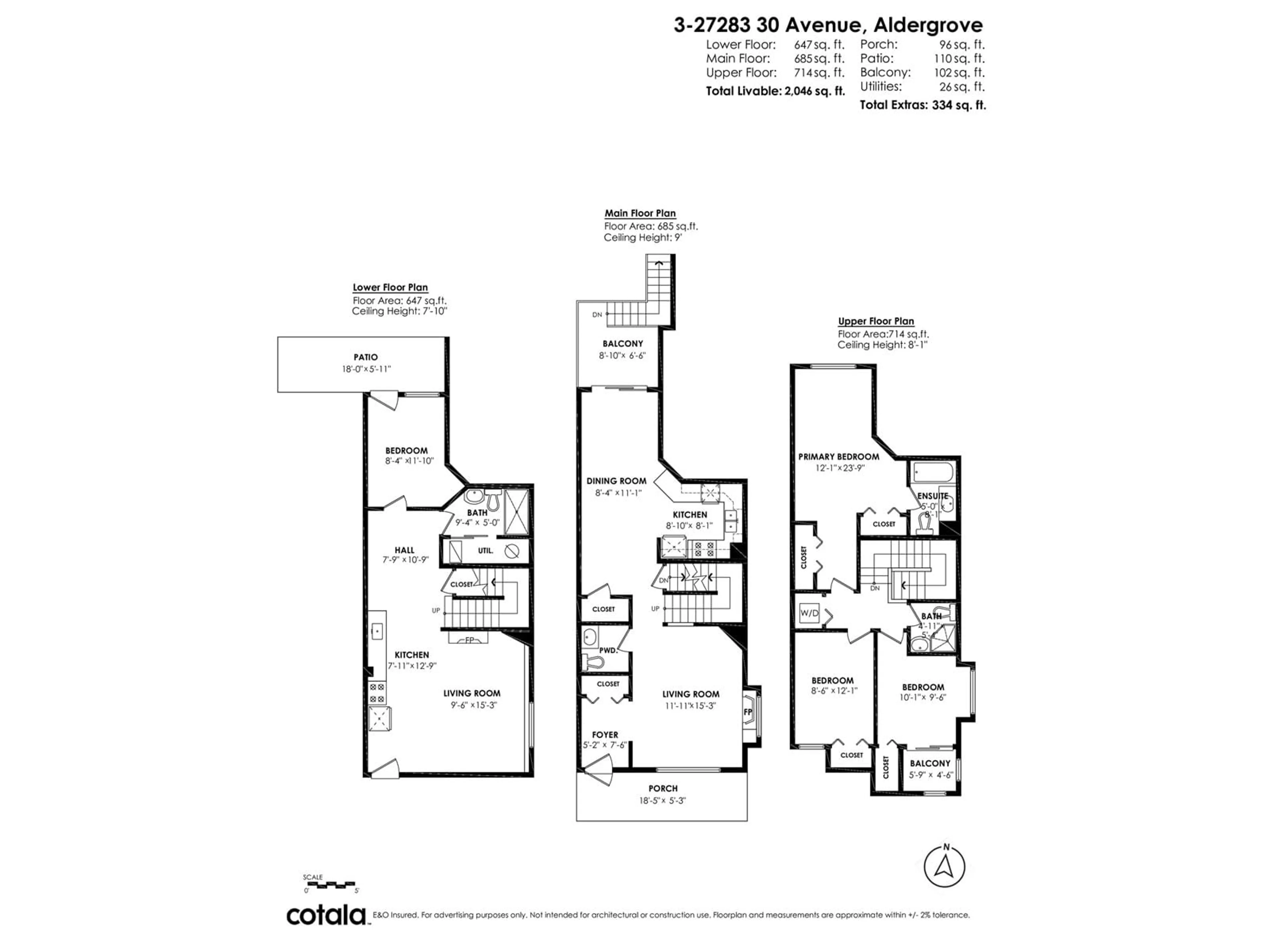 Floor plan for 3 - 27283 30, Langley British Columbia V4W3J6