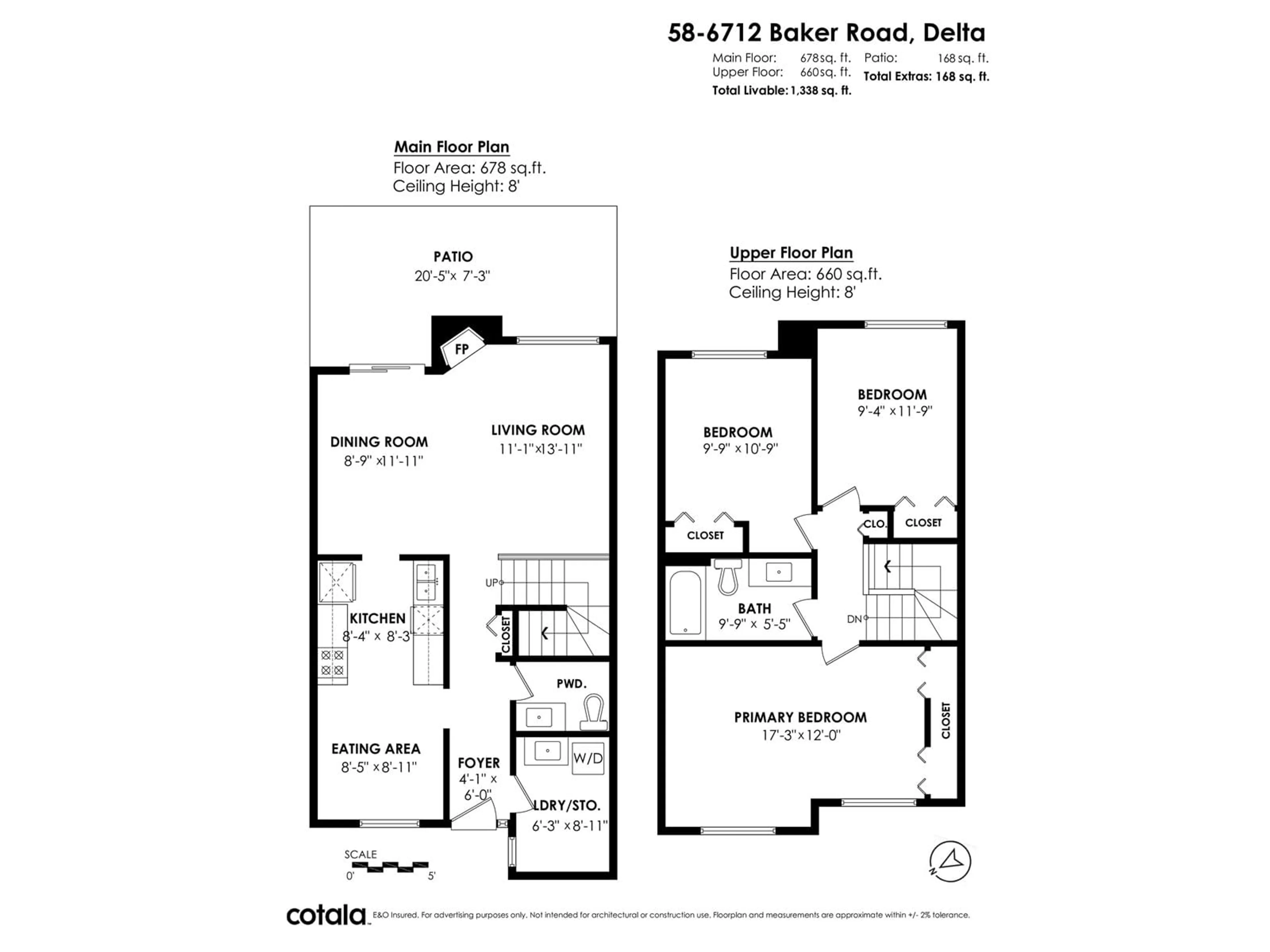 Floor plan for 58 - 6712 BAKER, Delta British Columbia V4E2V3