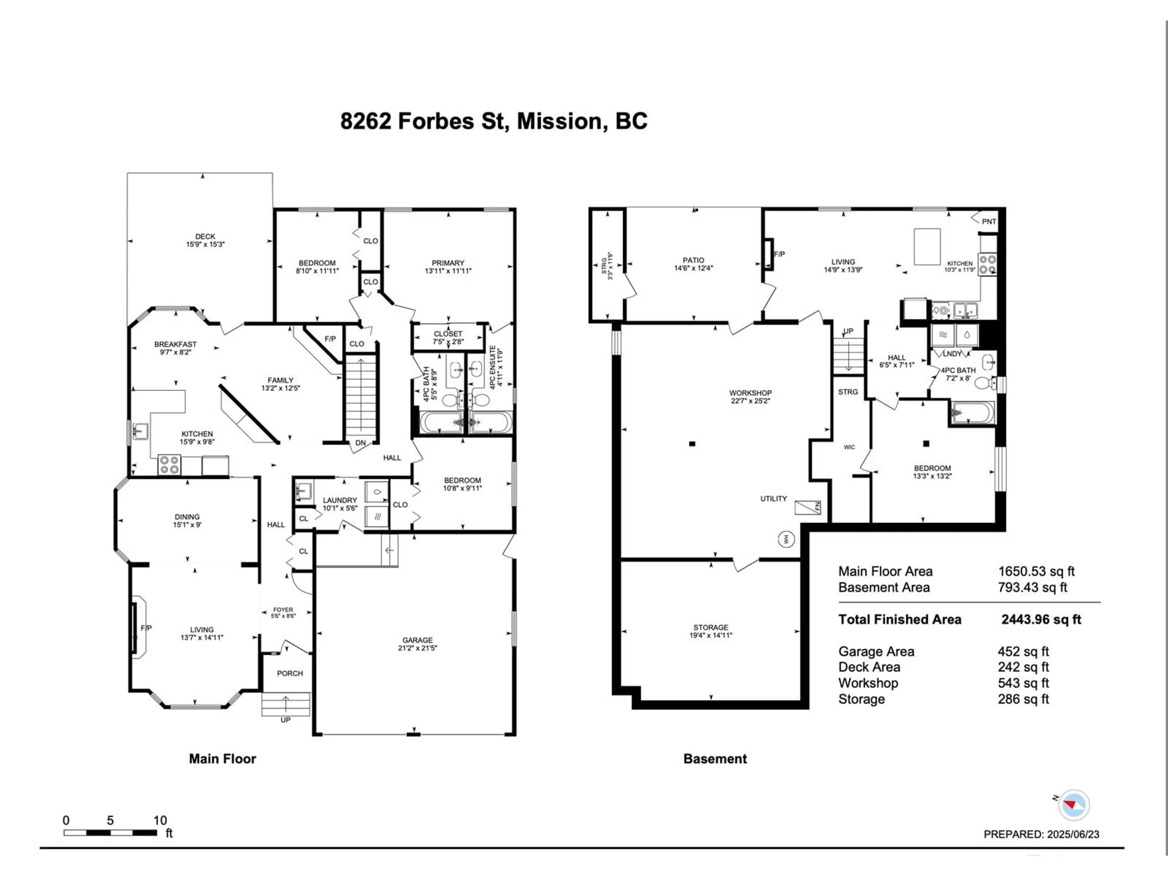 Floor plan for 8262 FORBES, Mission British Columbia V2V6V1