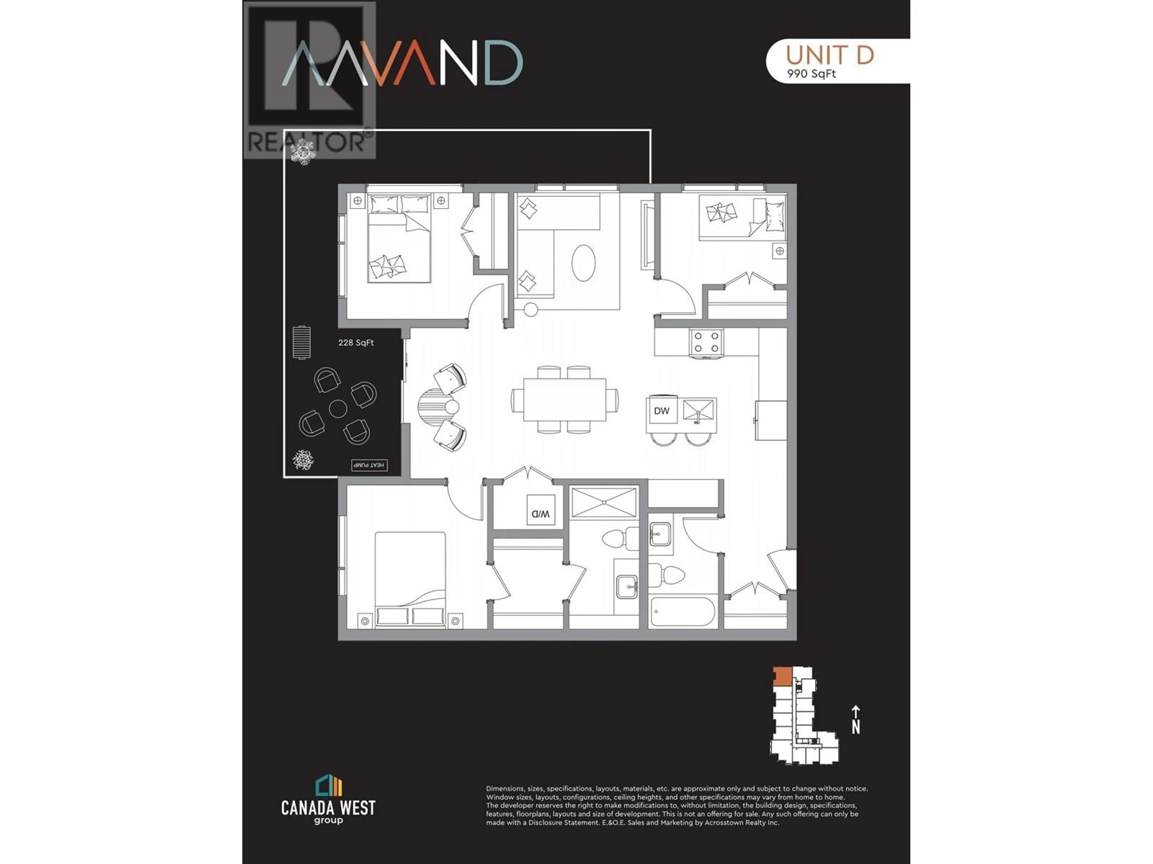 Floor plan for 206 - 623 KEMSLEY AVENUE, Coquitlam British Columbia V3J3Z4