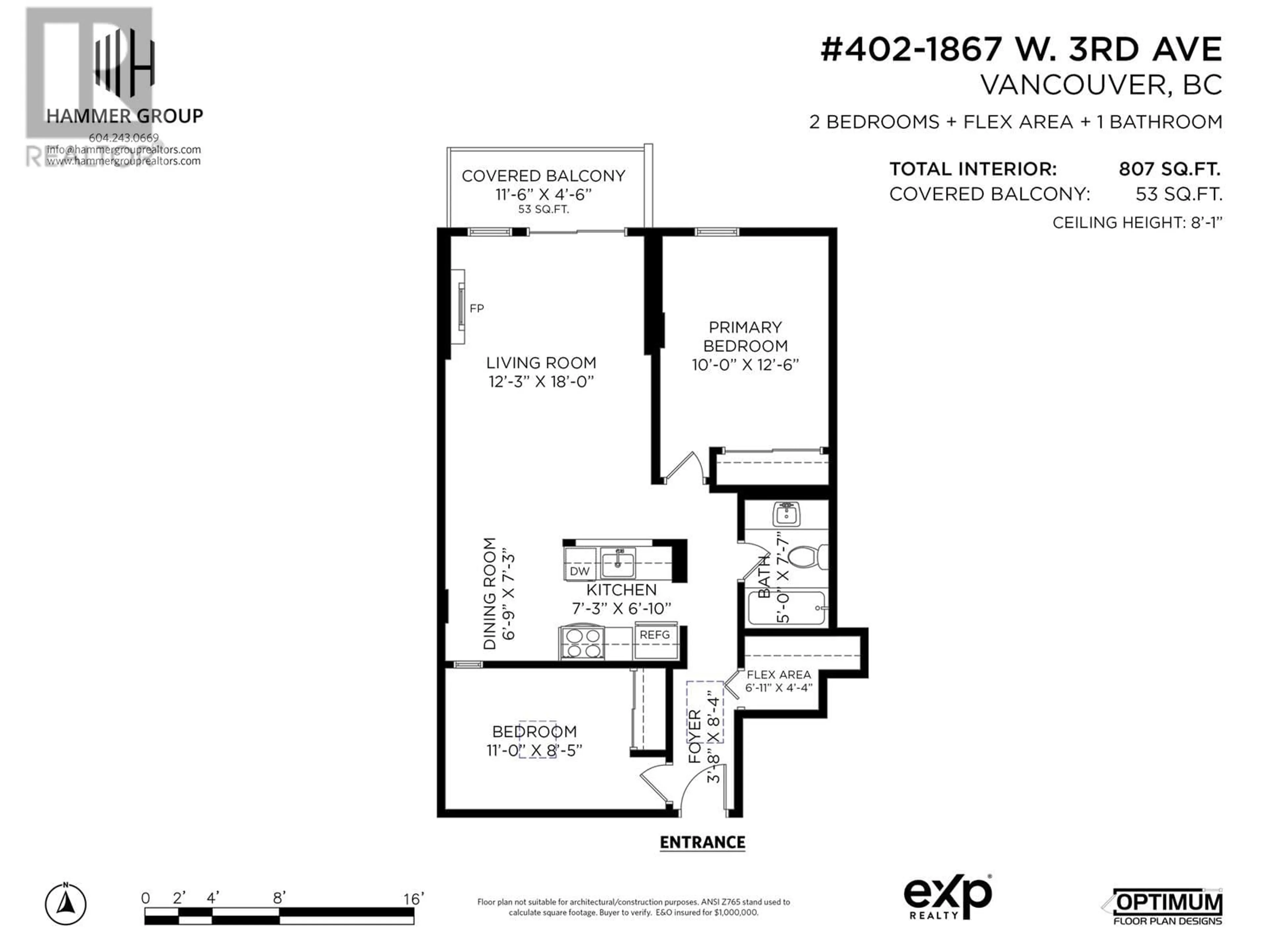 Floor plan for 402 - 1867 3RD AVENUE, Vancouver British Columbia V6J1K9