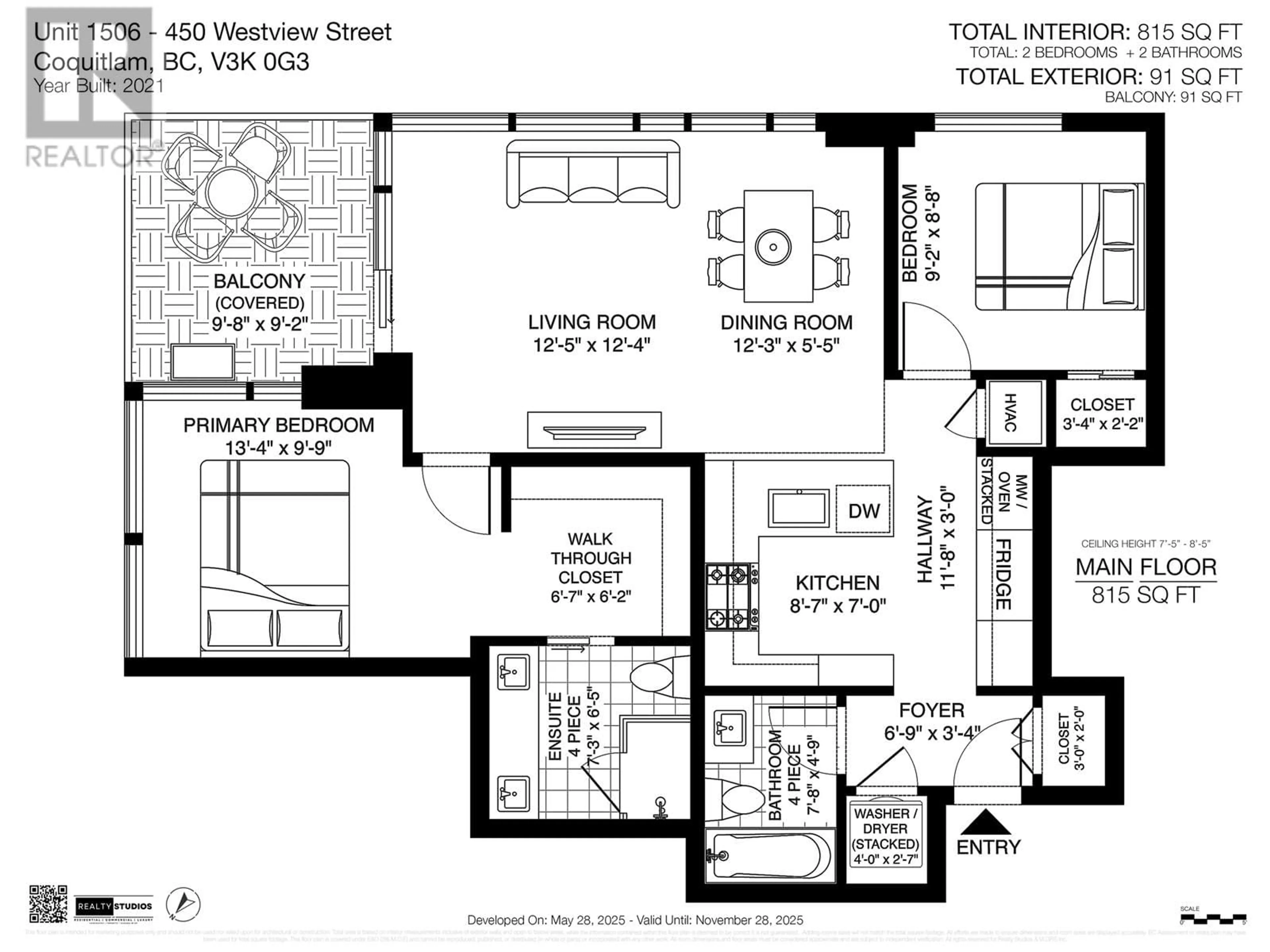 Floor plan for 1506 - 450 WESTVIEW STREET, Coquitlam British Columbia V3K0G3