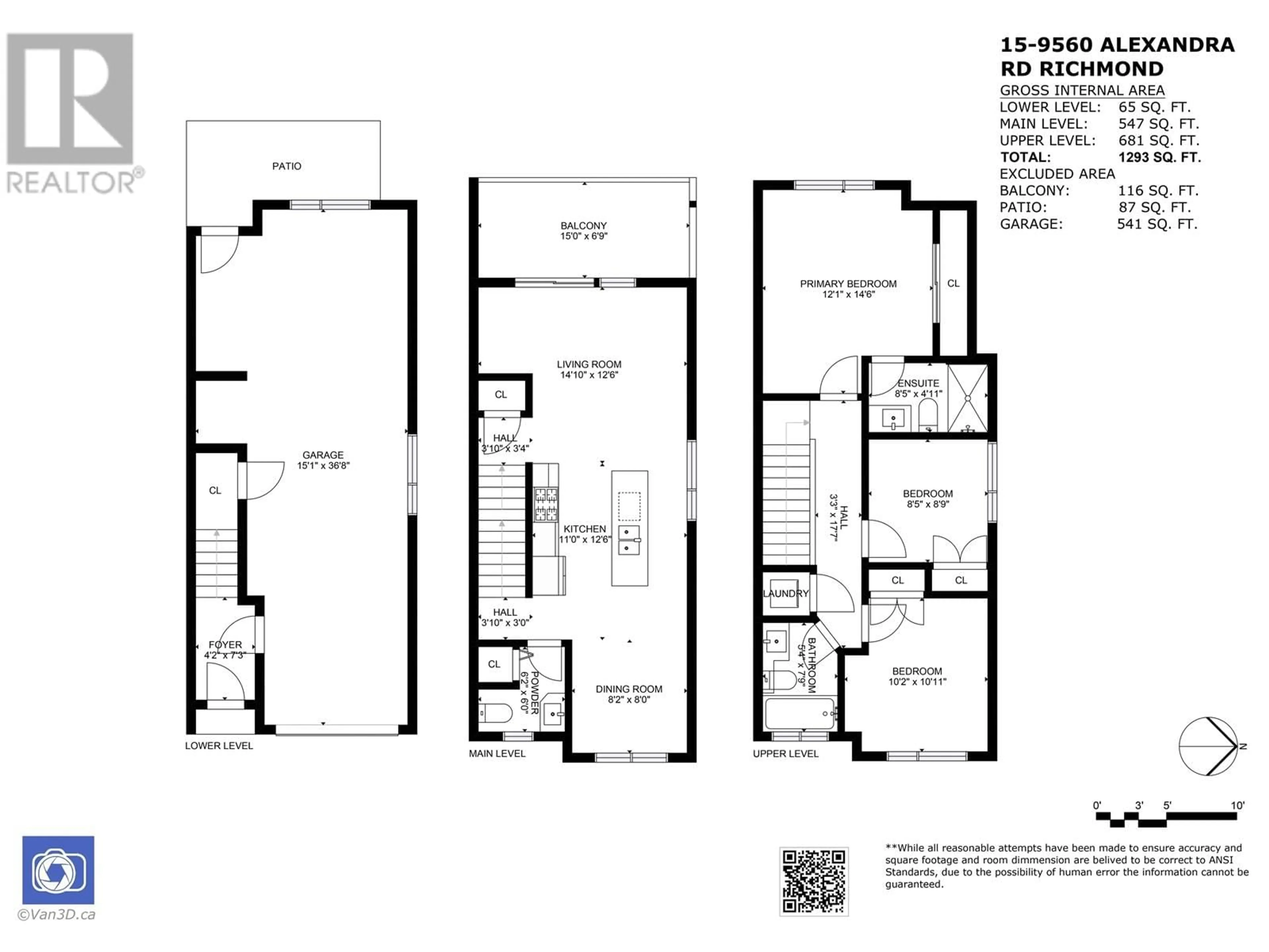 Floor plan for 15 - 9560 ALEXANDRA ROAD, Richmond British Columbia V6X1C5