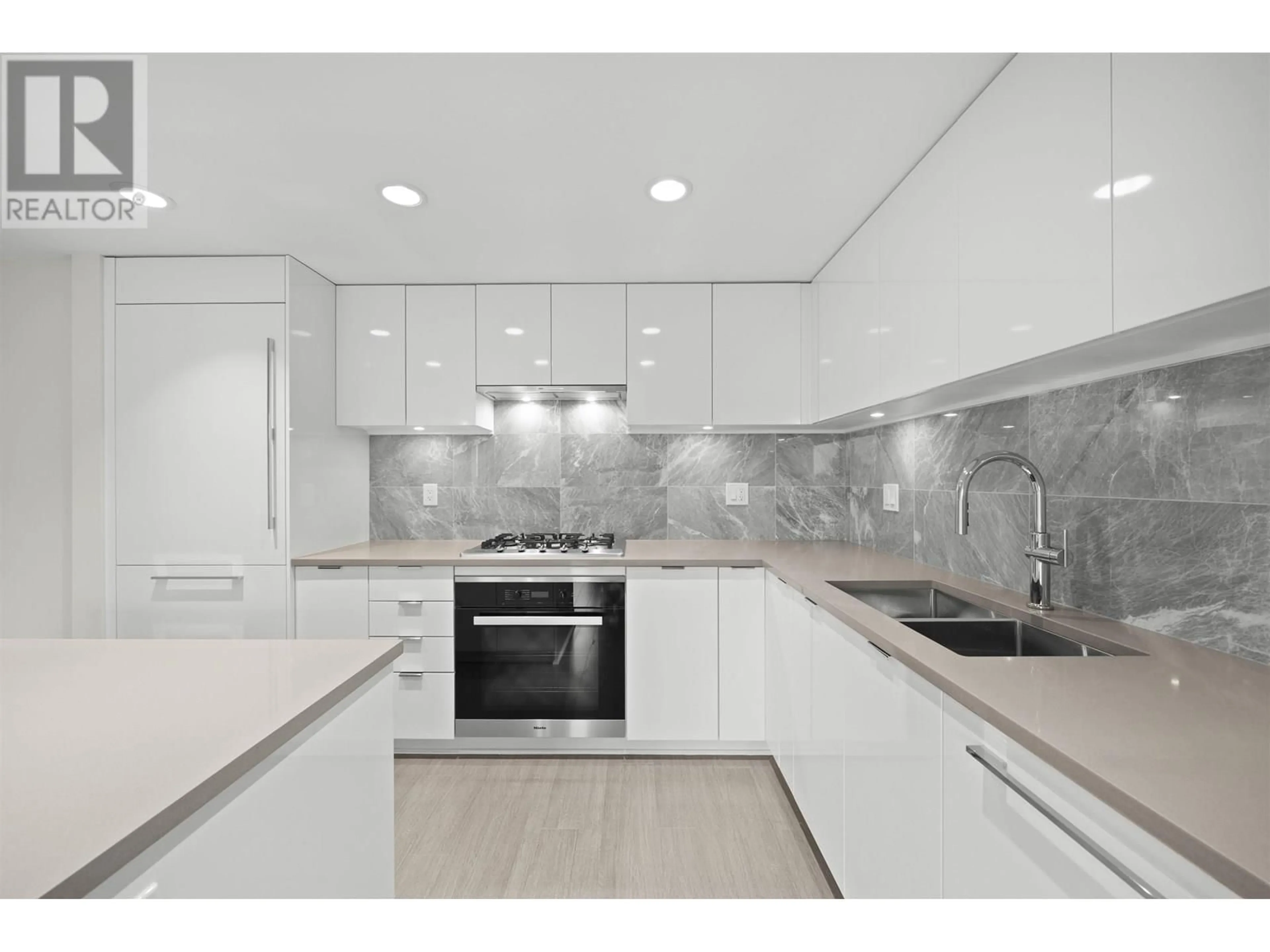 Contemporary kitchen, ceramic/tile floor for 815 - 3699 SEXSMITH ROAD, Richmond British Columbia V6X0W4