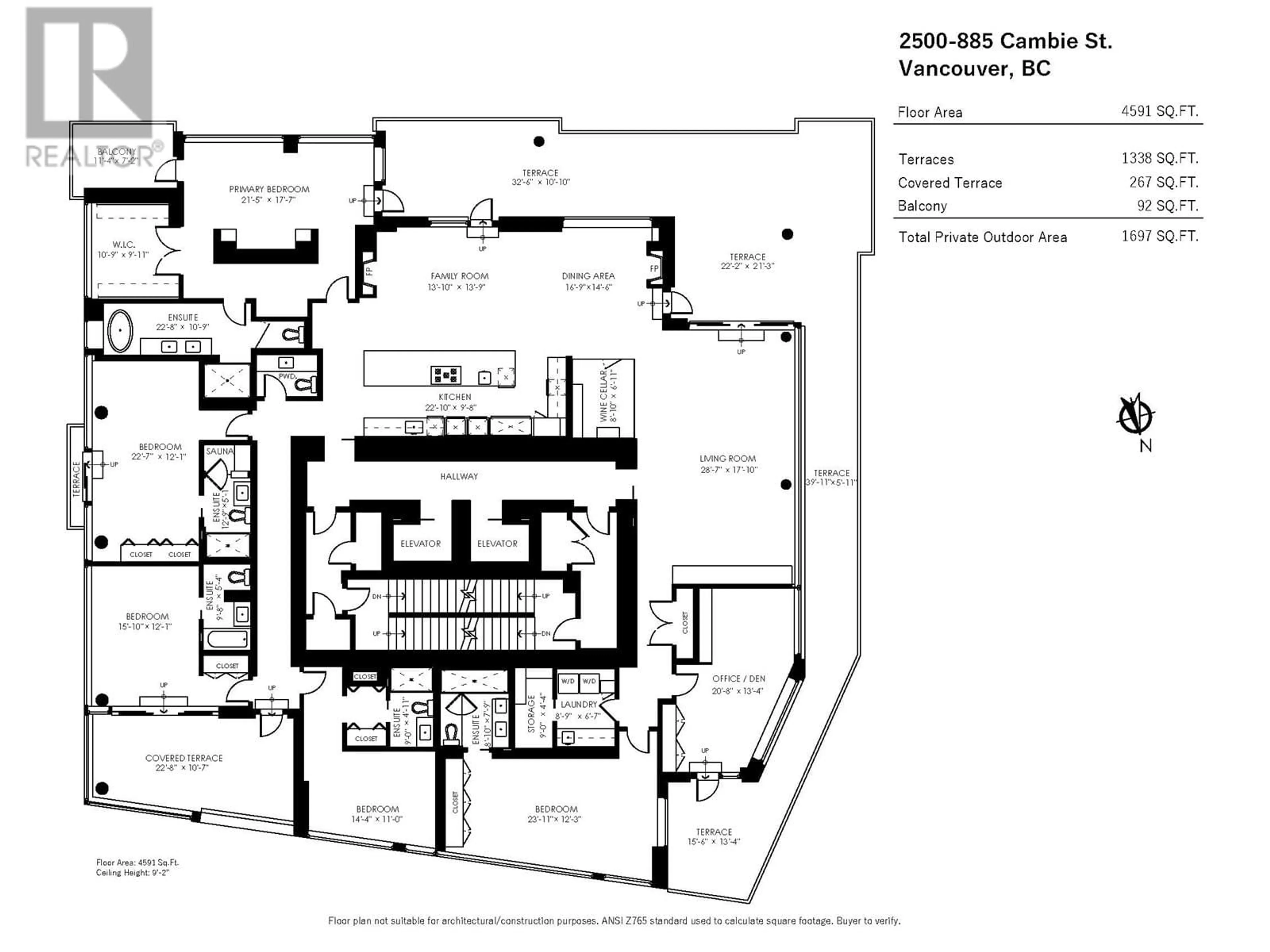 Floor plan for 2500 - 885 CAMBIE STREET, Vancouver British Columbia V6B0R6