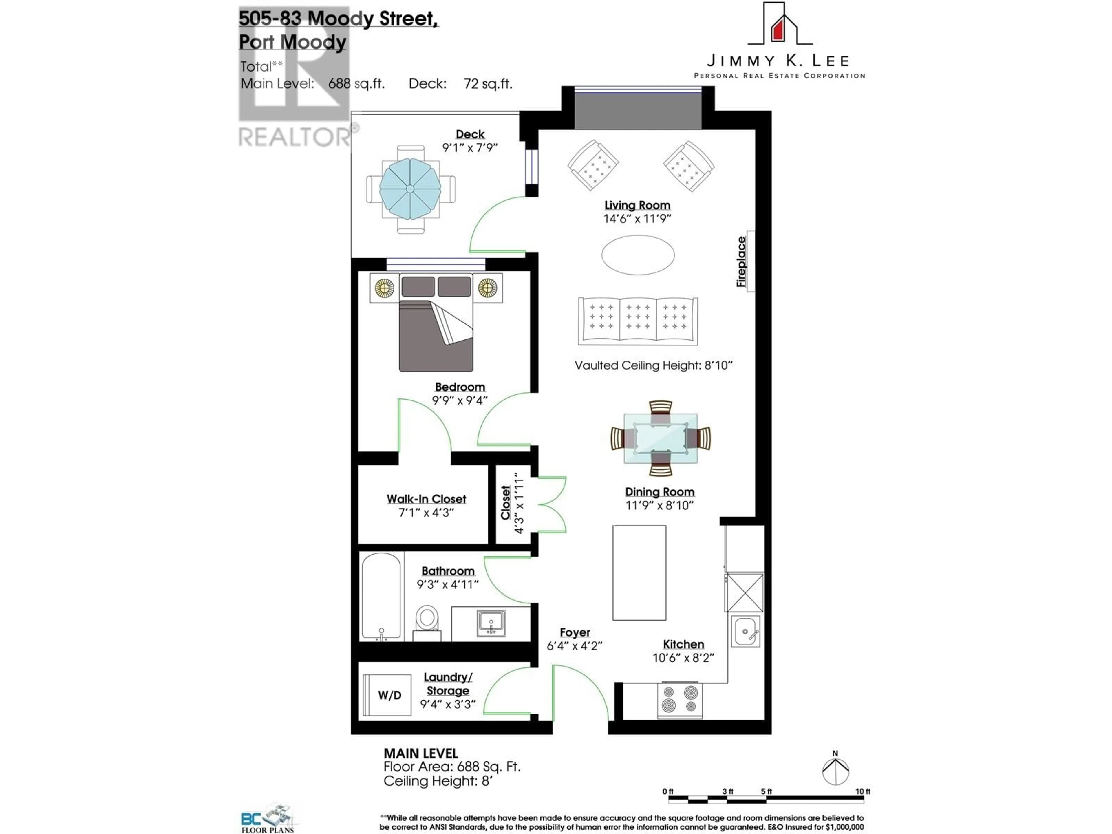 Floor plan for 505 - 83 MOODY STREET, Port Moody British Columbia V3H0K7