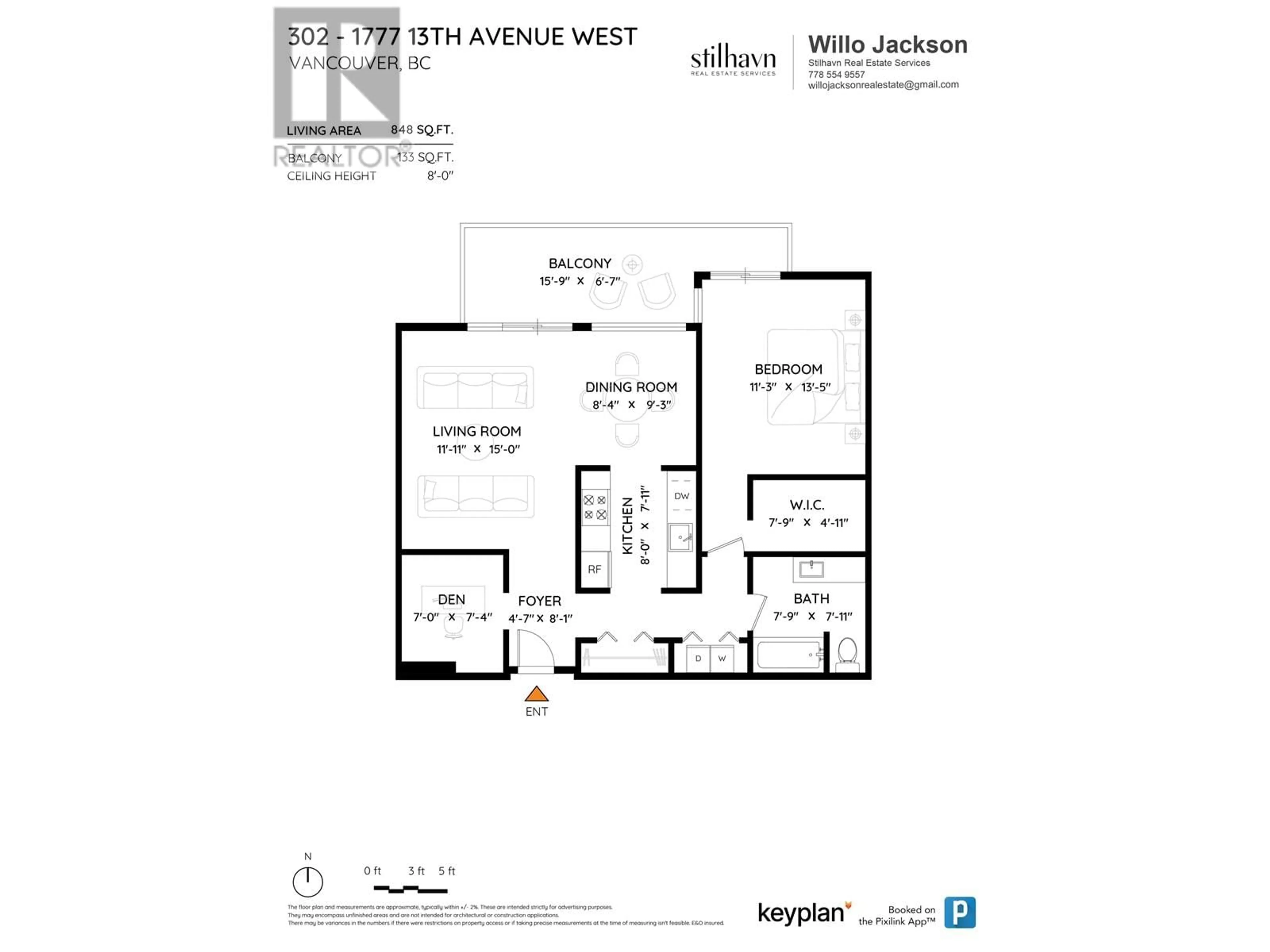 Floor plan for 302 - 1777 13TH AVENUE, Vancouver British Columbia V6J2H2