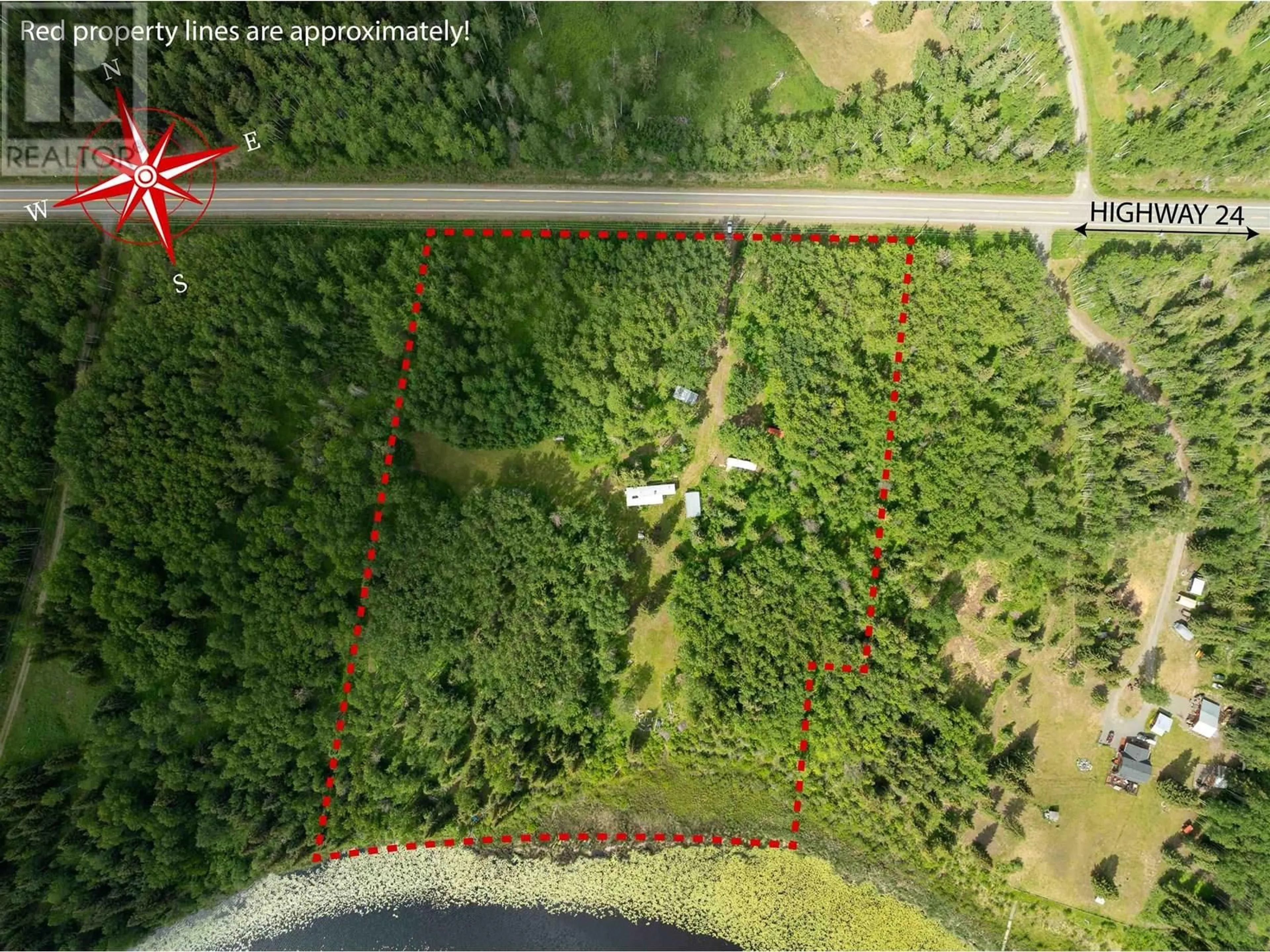 A pic from outside/outdoor area/front of a property/back of a property/a pic from drone, forest/trees view for 7790 LITTLE FORT 24 HIGHWAY, Bridge Lake British Columbia V0K1X2