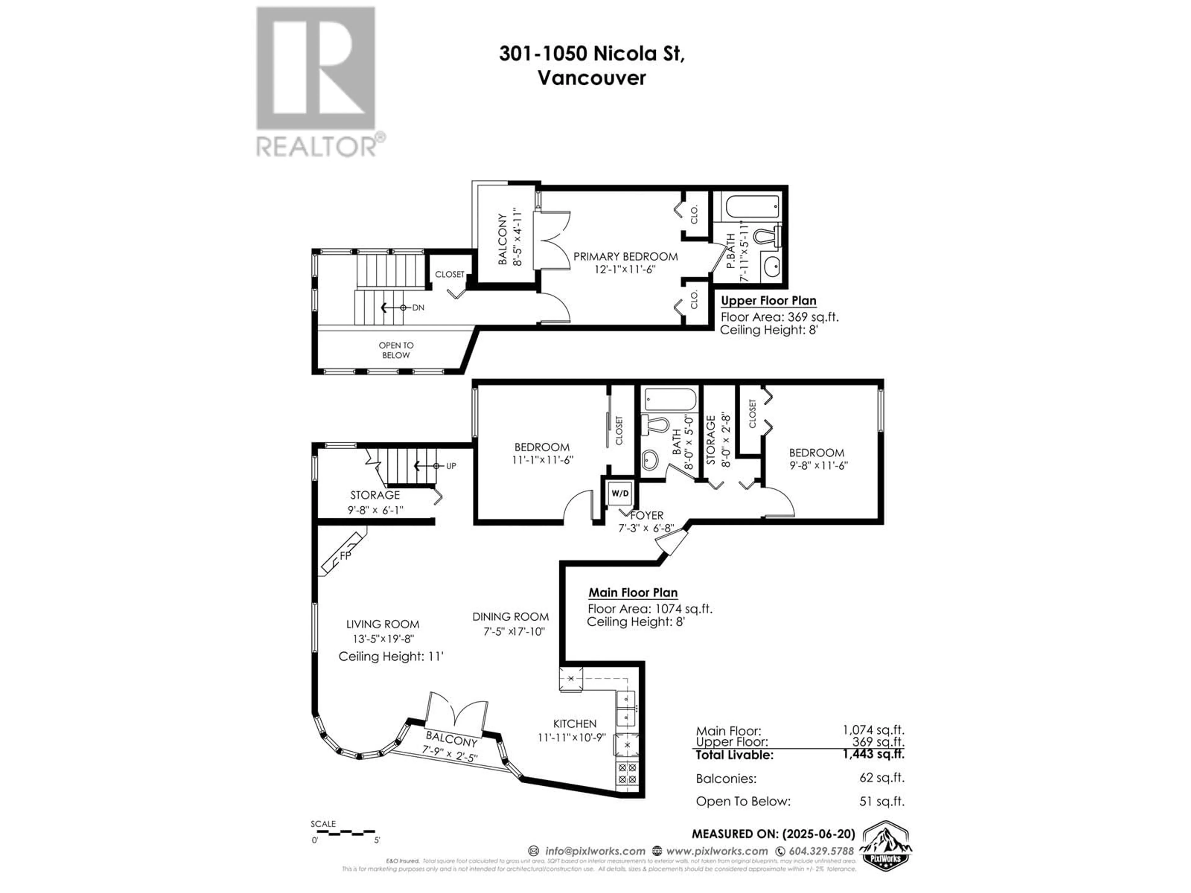 Floor plan for 301 - 1050 NICOLA STREET, Vancouver British Columbia V6G2C9