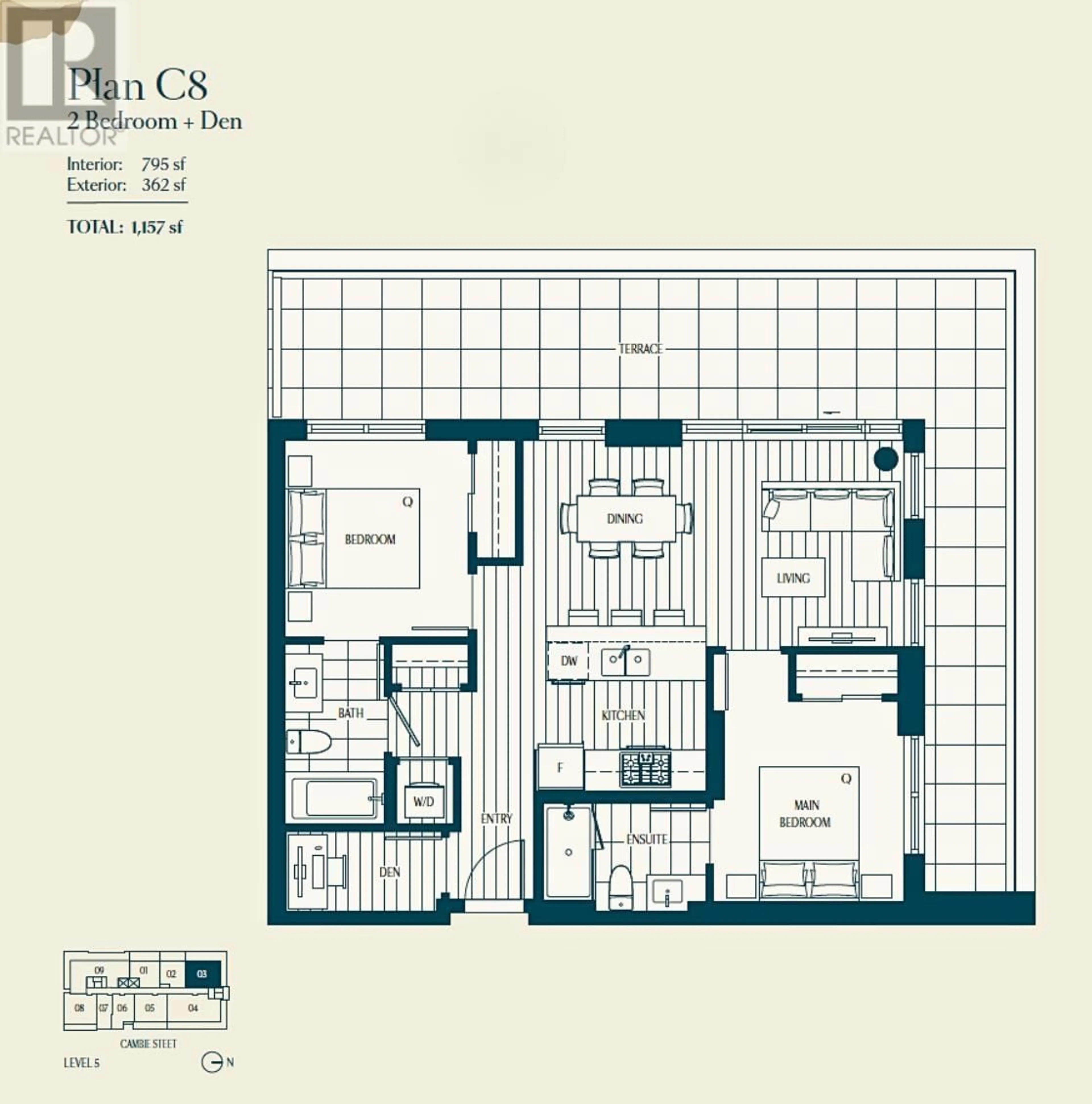 Floor plan for 503 - 6859 CAMBIE STREET, Vancouver British Columbia V6P3H1