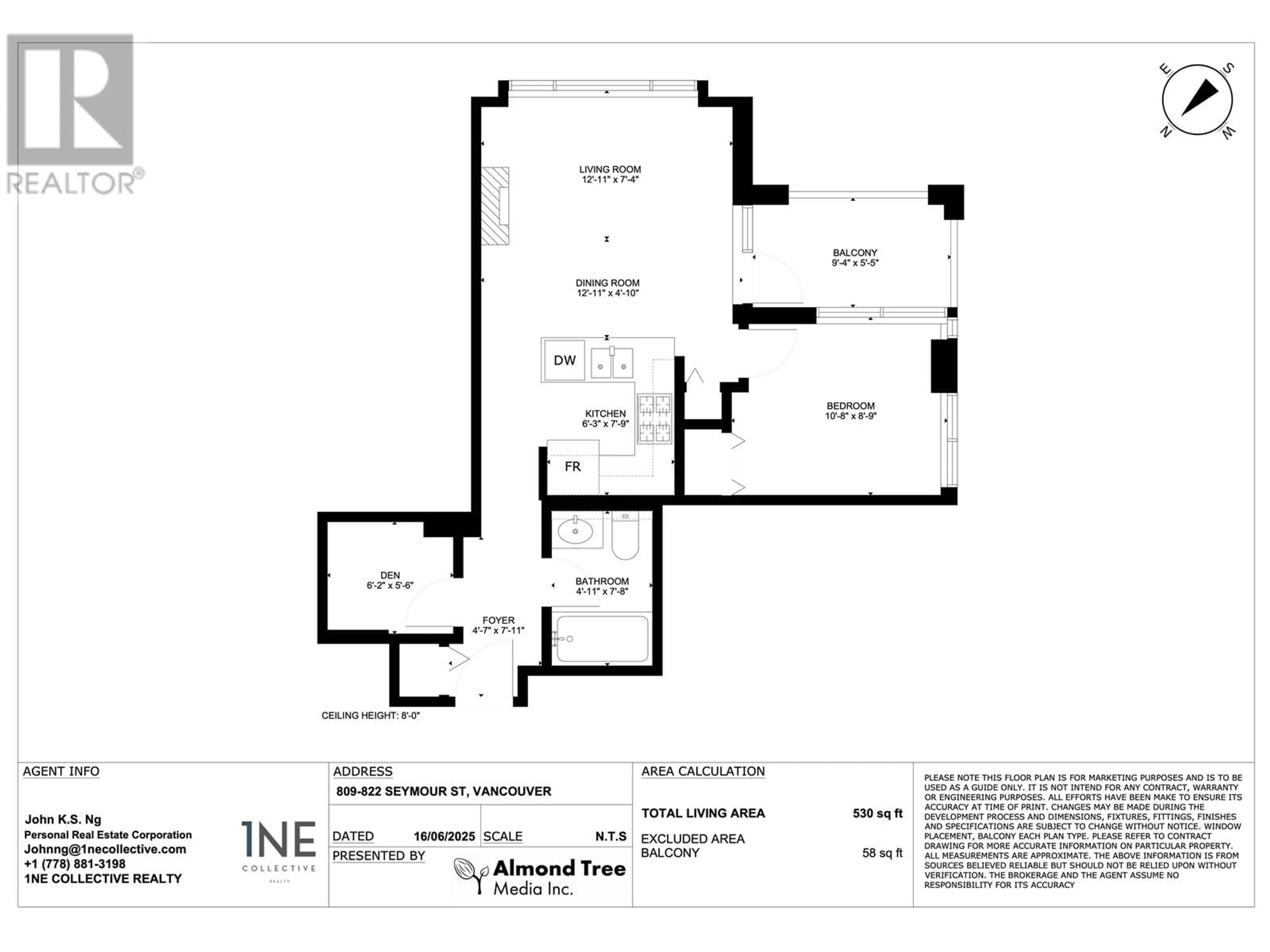 Floor plan for 809 - 822 SEYMOUR STREET, Vancouver British Columbia V6B1L7