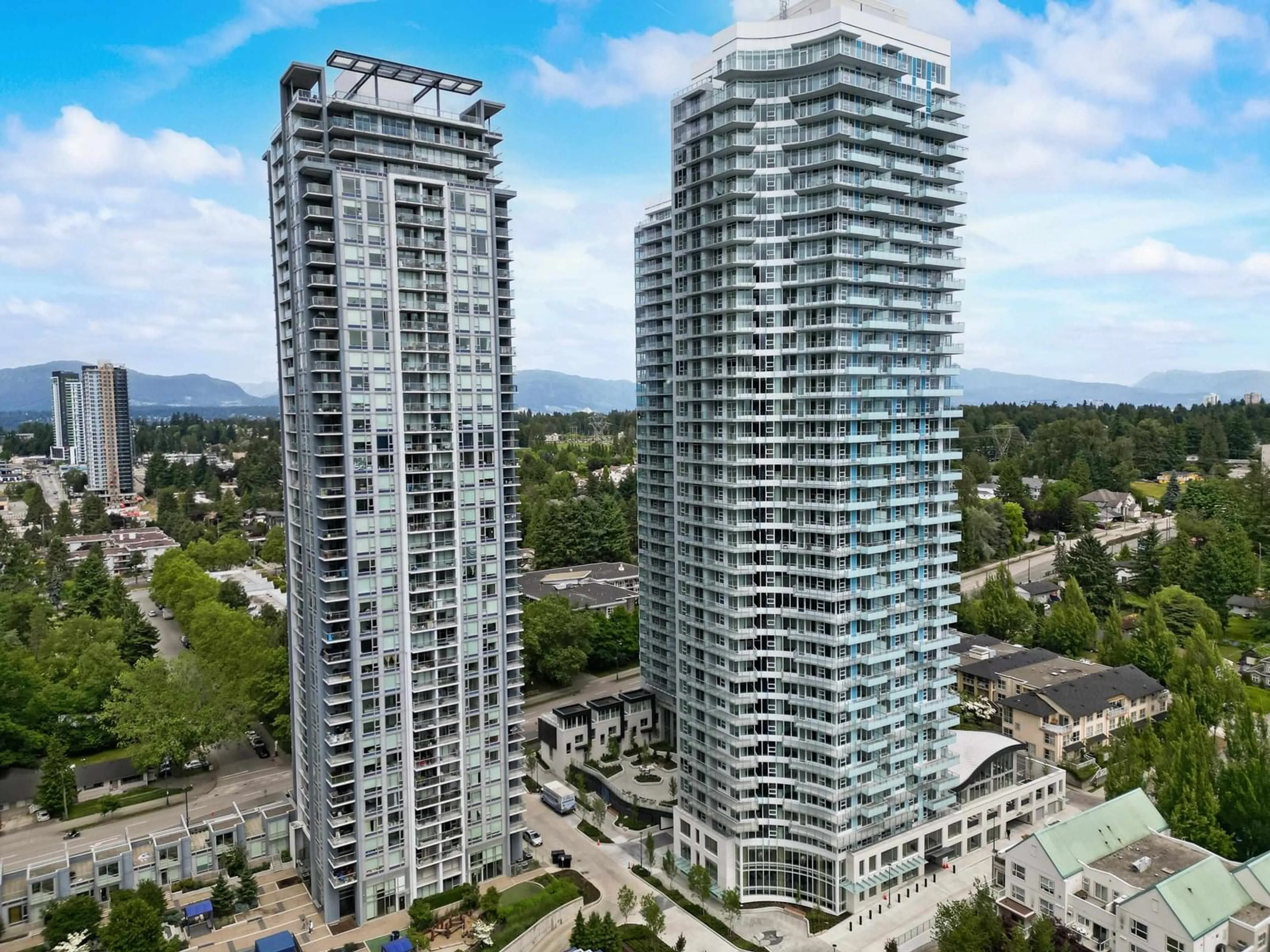 A pic from outside/outdoor area/front of a property/back of a property/a pic from drone, city buildings view from balcony for 3302 - 13768 100, Surrey British Columbia V3T0V2